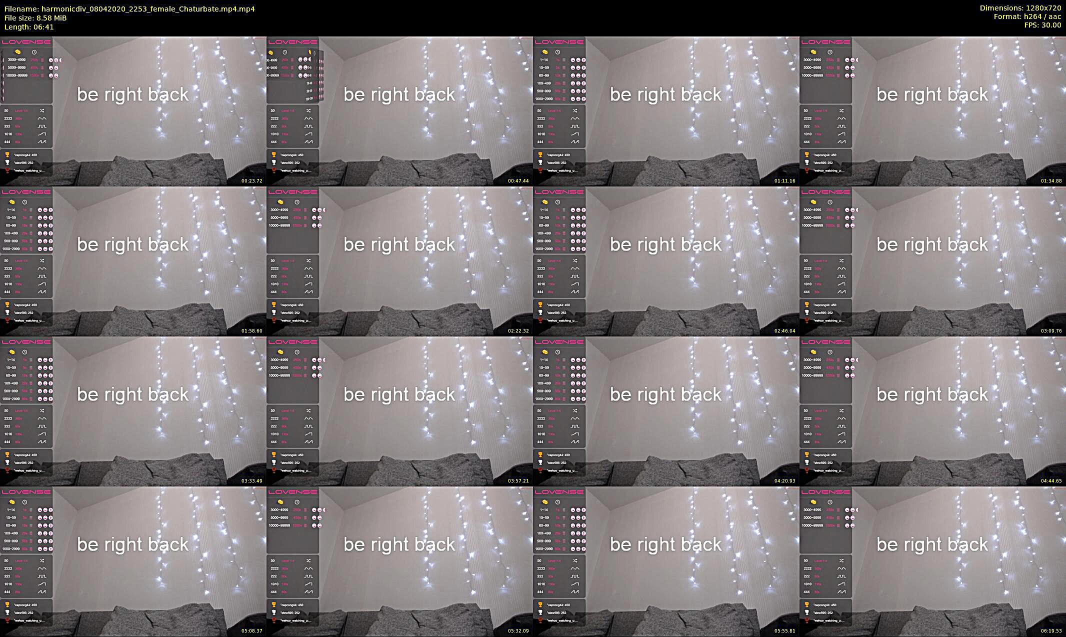 harmonicdiv — 7 minute Chaturbate female cam show recording, 720p, Apr 8, 2020