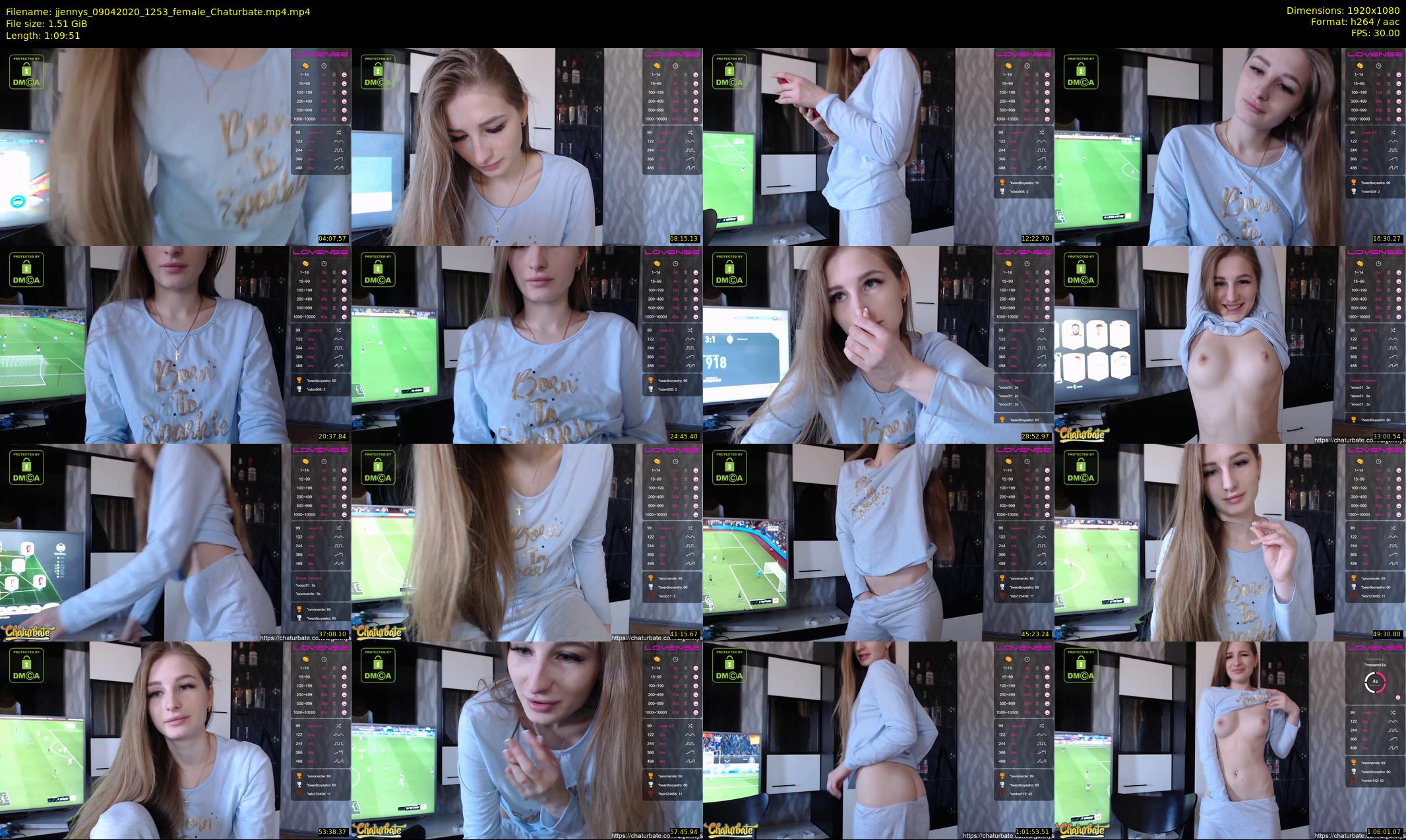 jjennys — 70 minute Chaturbate female cam show recording, 1080p, Apr 9, 2020