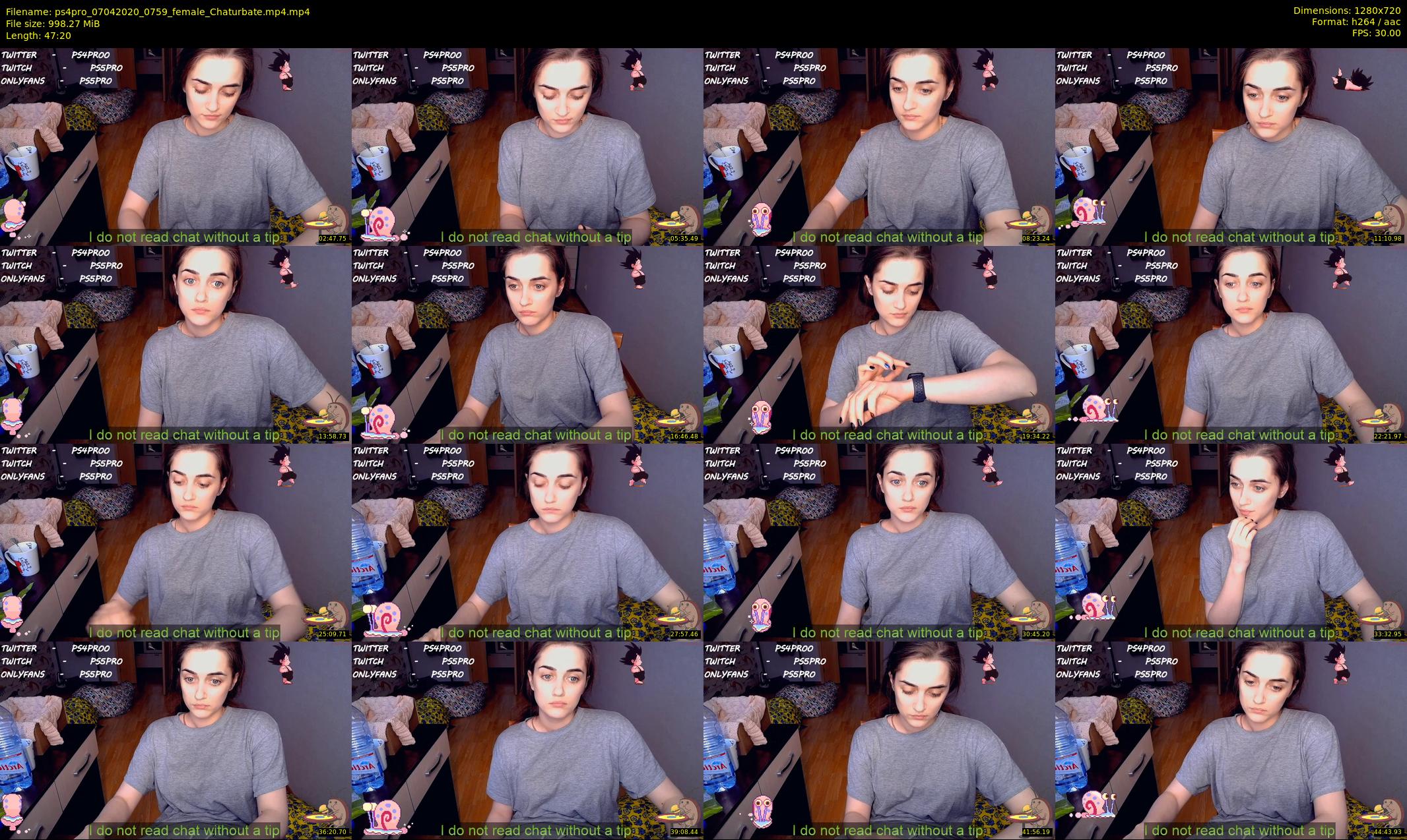 ps4pro — 48 minute Chaturbate female cam show recording, 720p, Apr 7, 2020
