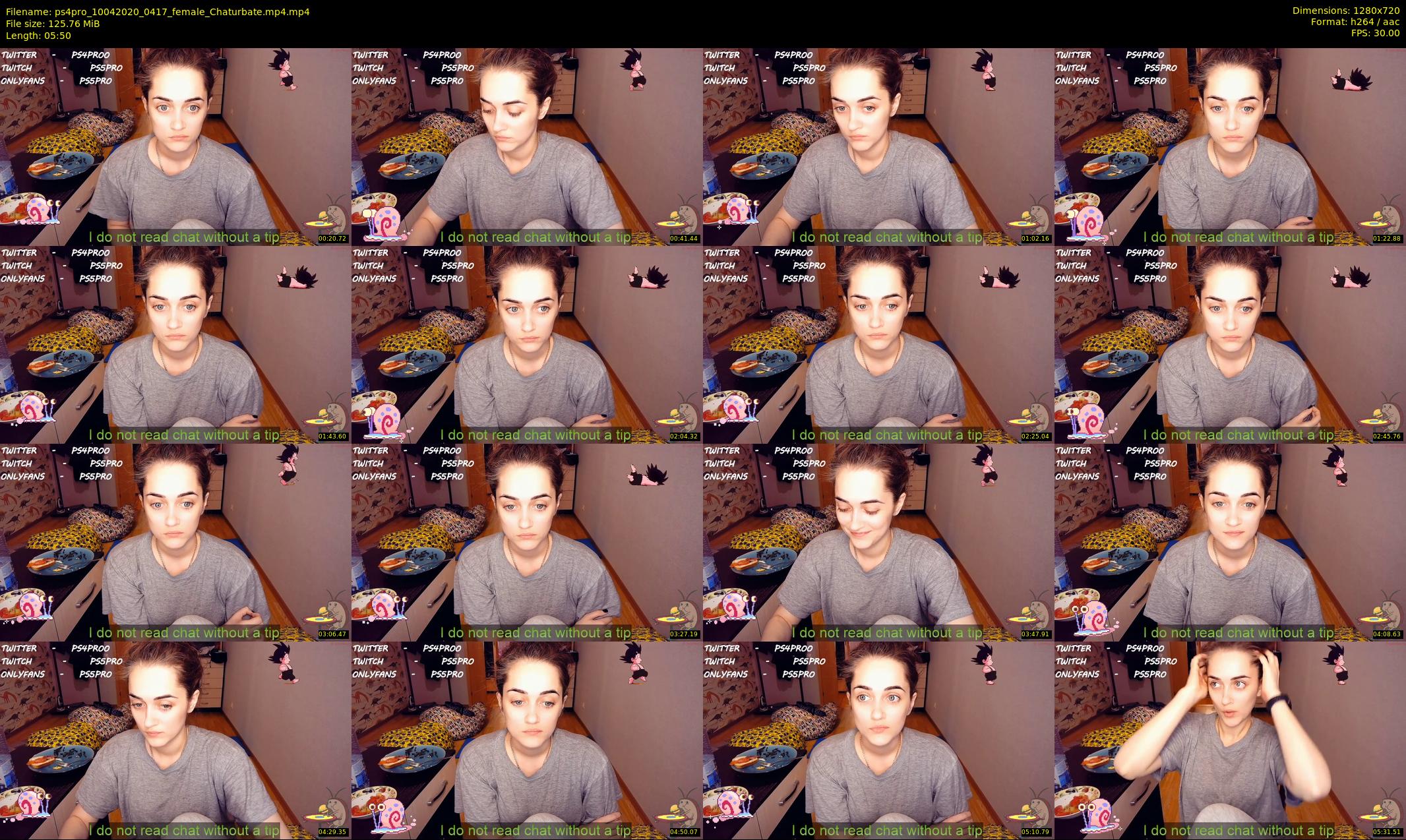 ps4pro — 6 minute Chaturbate female cam show recording, 720p, Apr 10, 2020