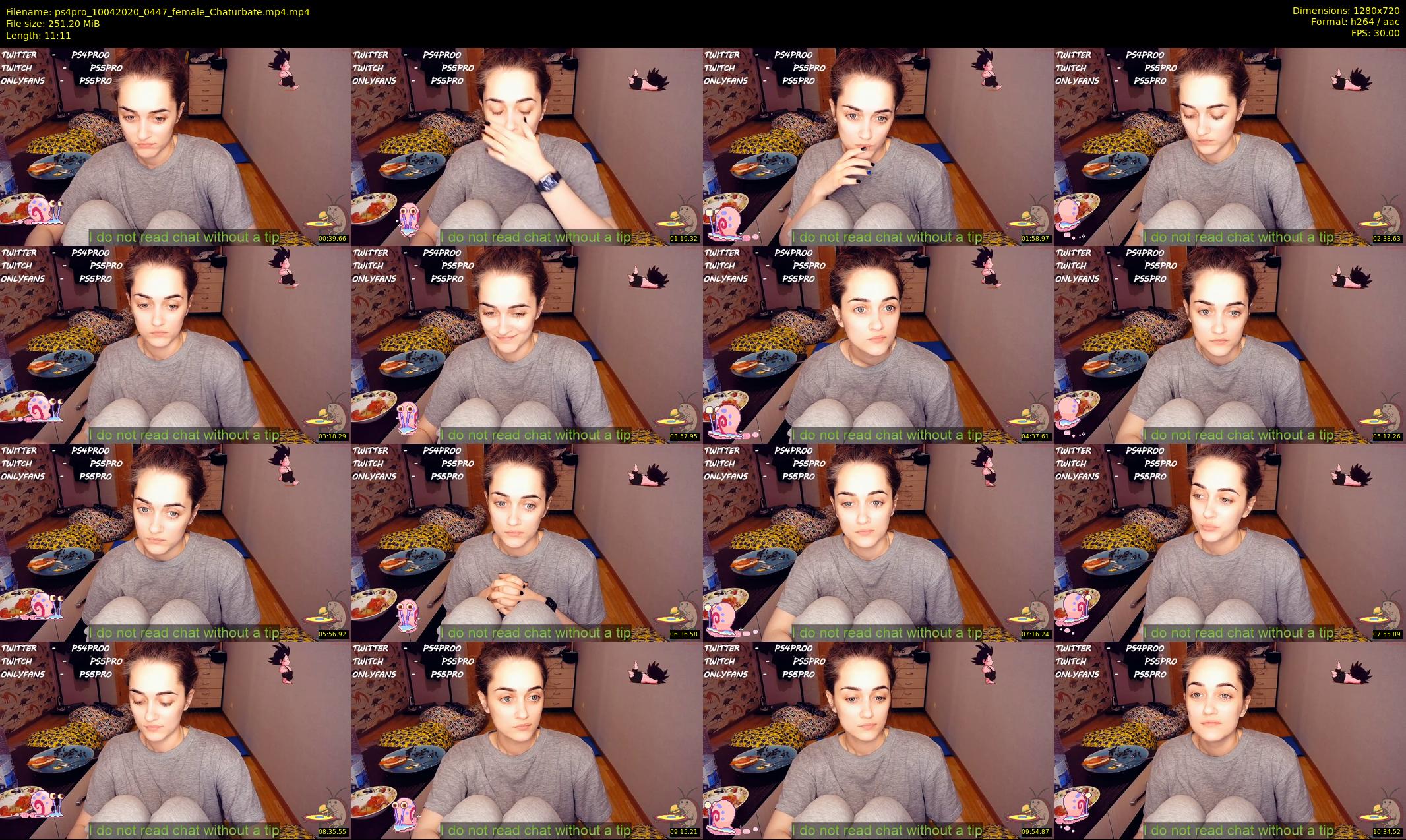 ps4pro — 12 minute Chaturbate female cam show recording, 720p, Apr 10, 2020