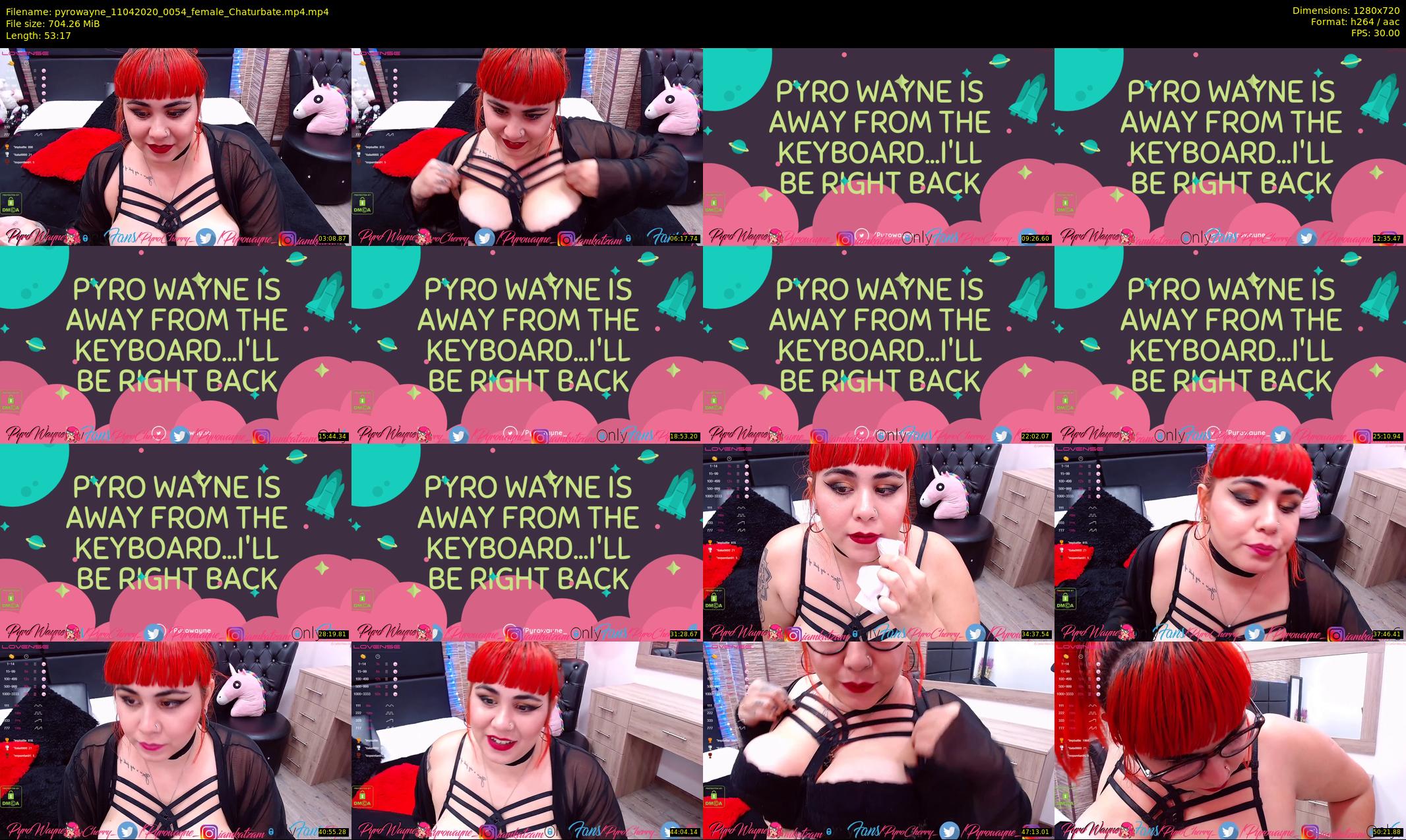 pyrowayne — 54 minute Chaturbate female cam show recording, 720p, Apr 11, 2020
