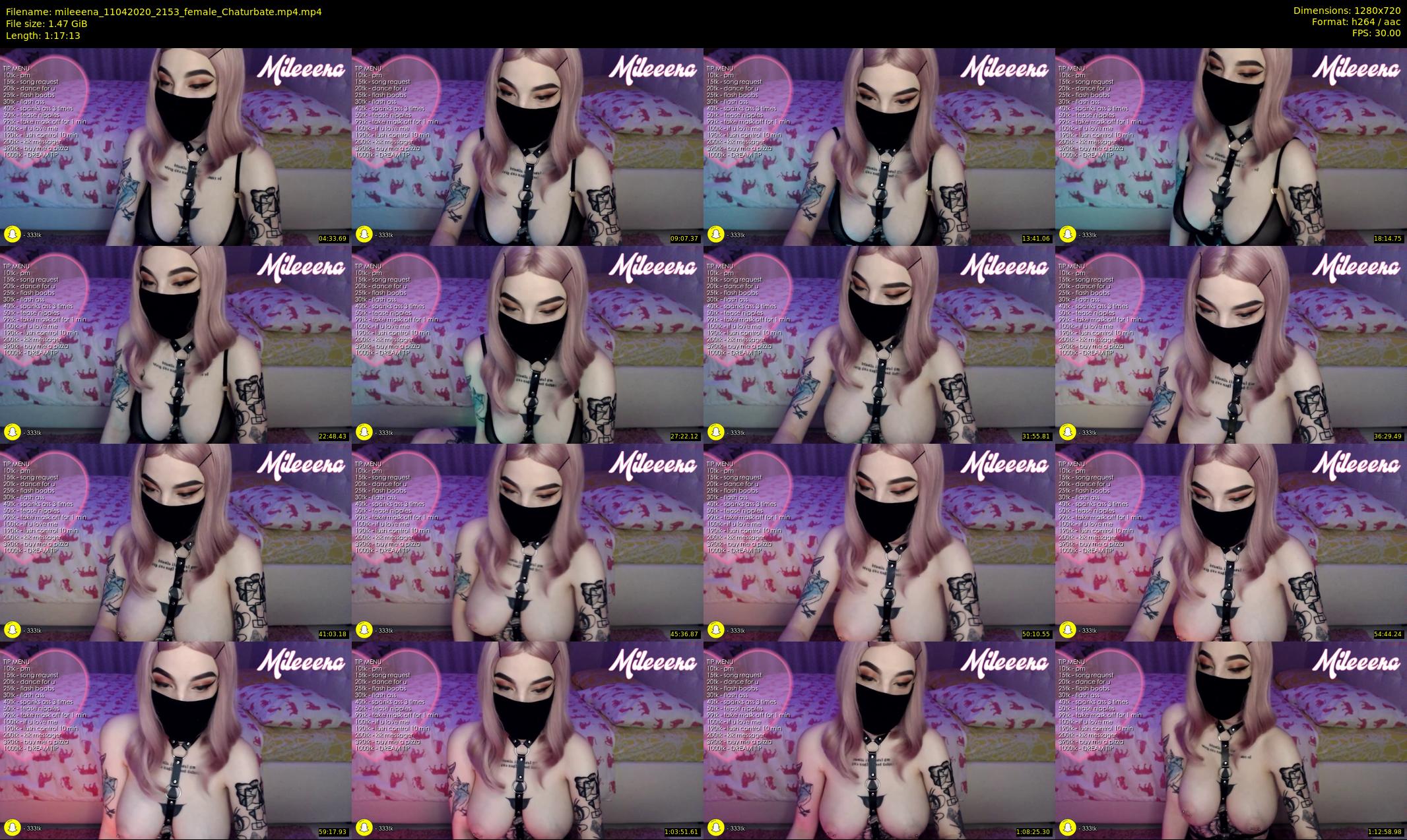 mileeena — 78 minute Chaturbate female cam show recording, 720p, Apr 11, 2020