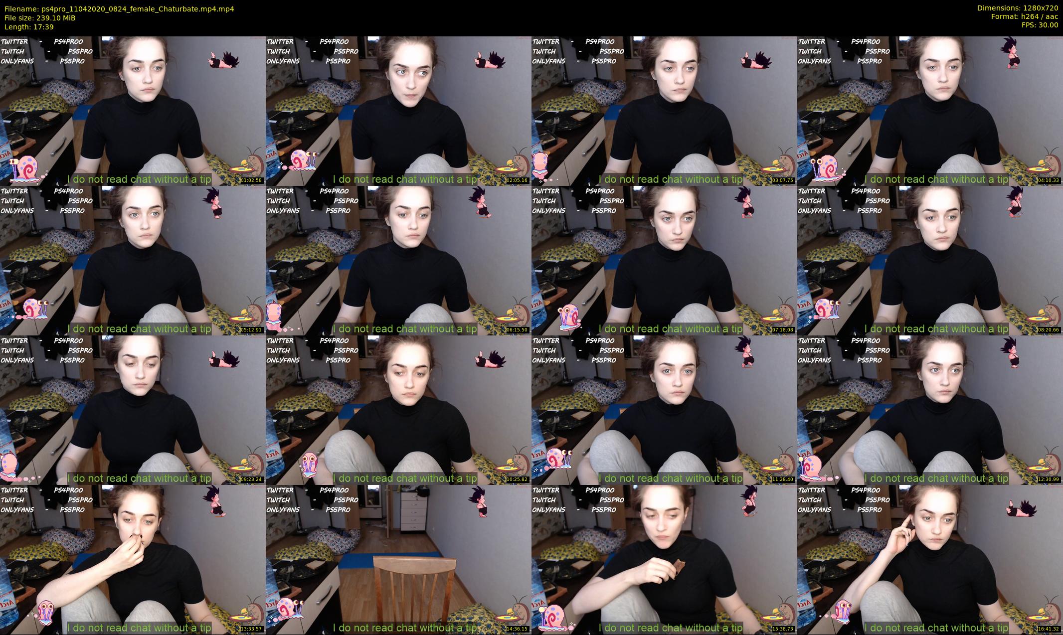 ps4pro — 18 minute Chaturbate female cam show recording, 720p, Apr 11, 2020