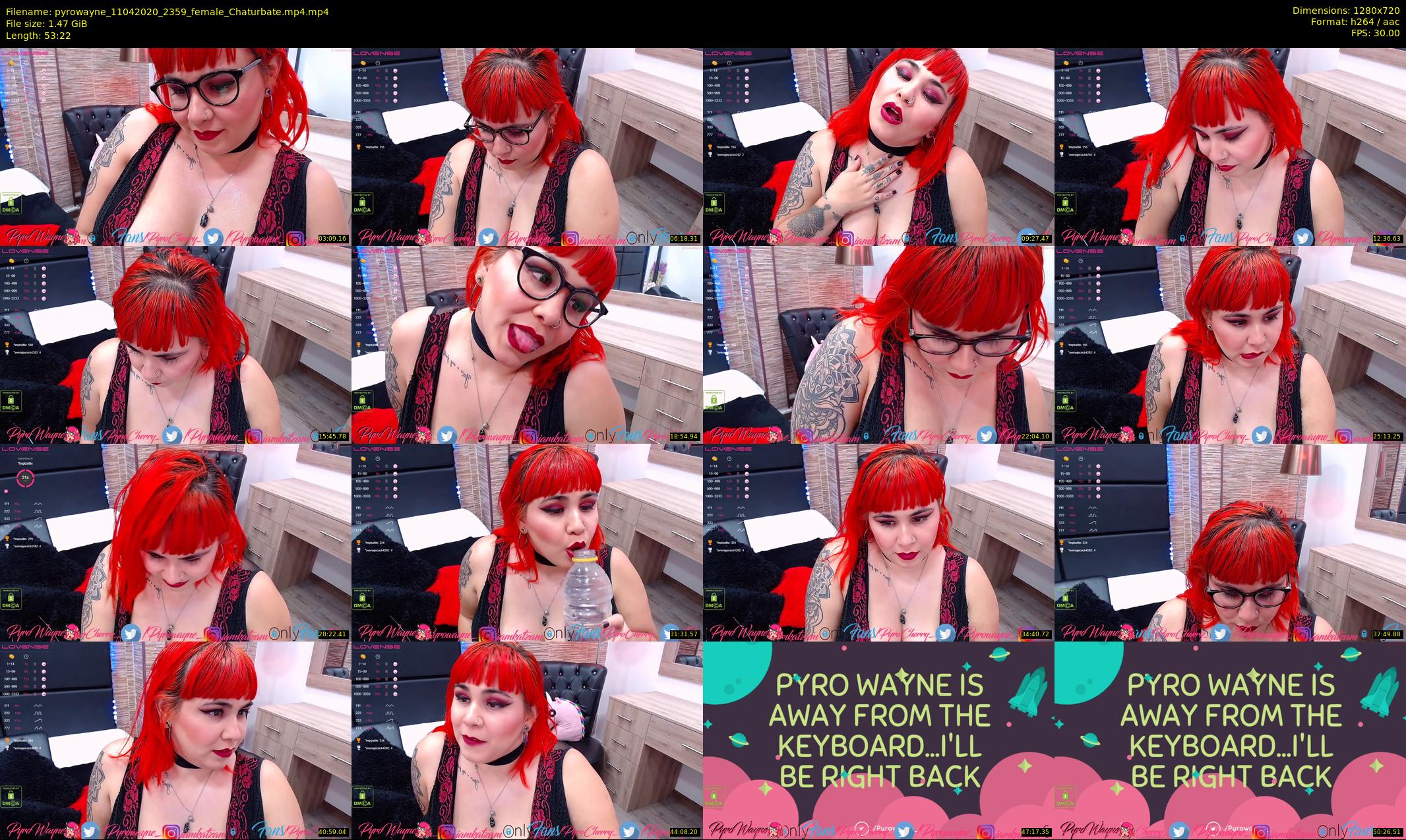 pyrowayne — 54 minute Chaturbate female cam show recording, 720p, Apr 11, 2020