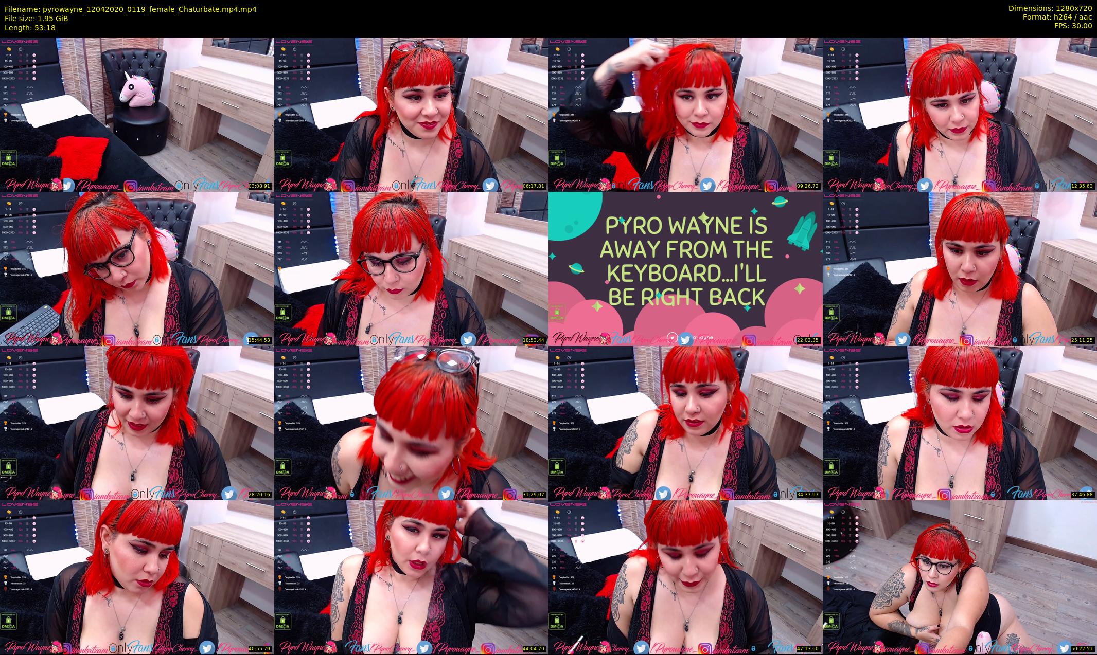 pyrowayne — 54 minute Chaturbate female cam show recording, 720p, Apr 12, 2020