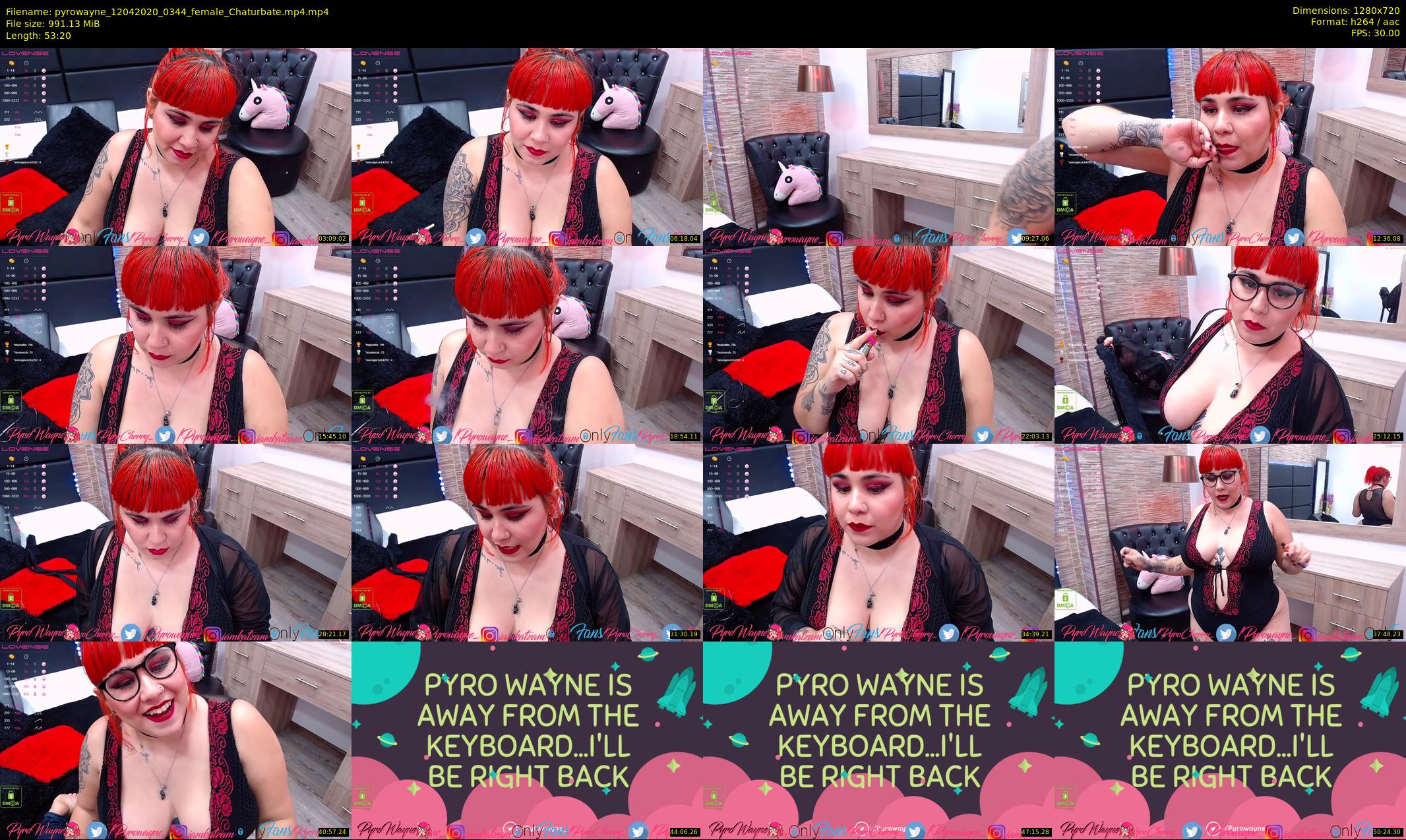 pyrowayne — 54 minute Chaturbate female cam show recording, 720p, Apr 12, 2020