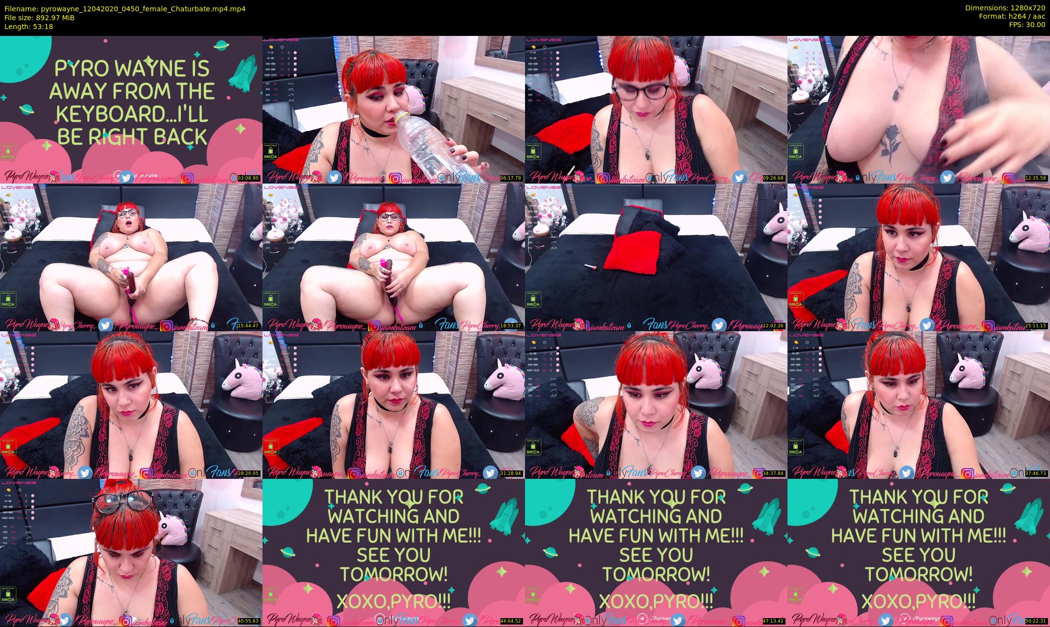pyrowayne — 54 minute Chaturbate female cam show recording, 720p, Apr 12, 2020