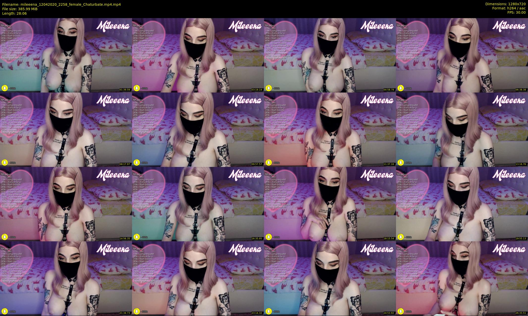 mileeena — 29 minute Chaturbate female cam show recording, 720p, Apr 12, 2020