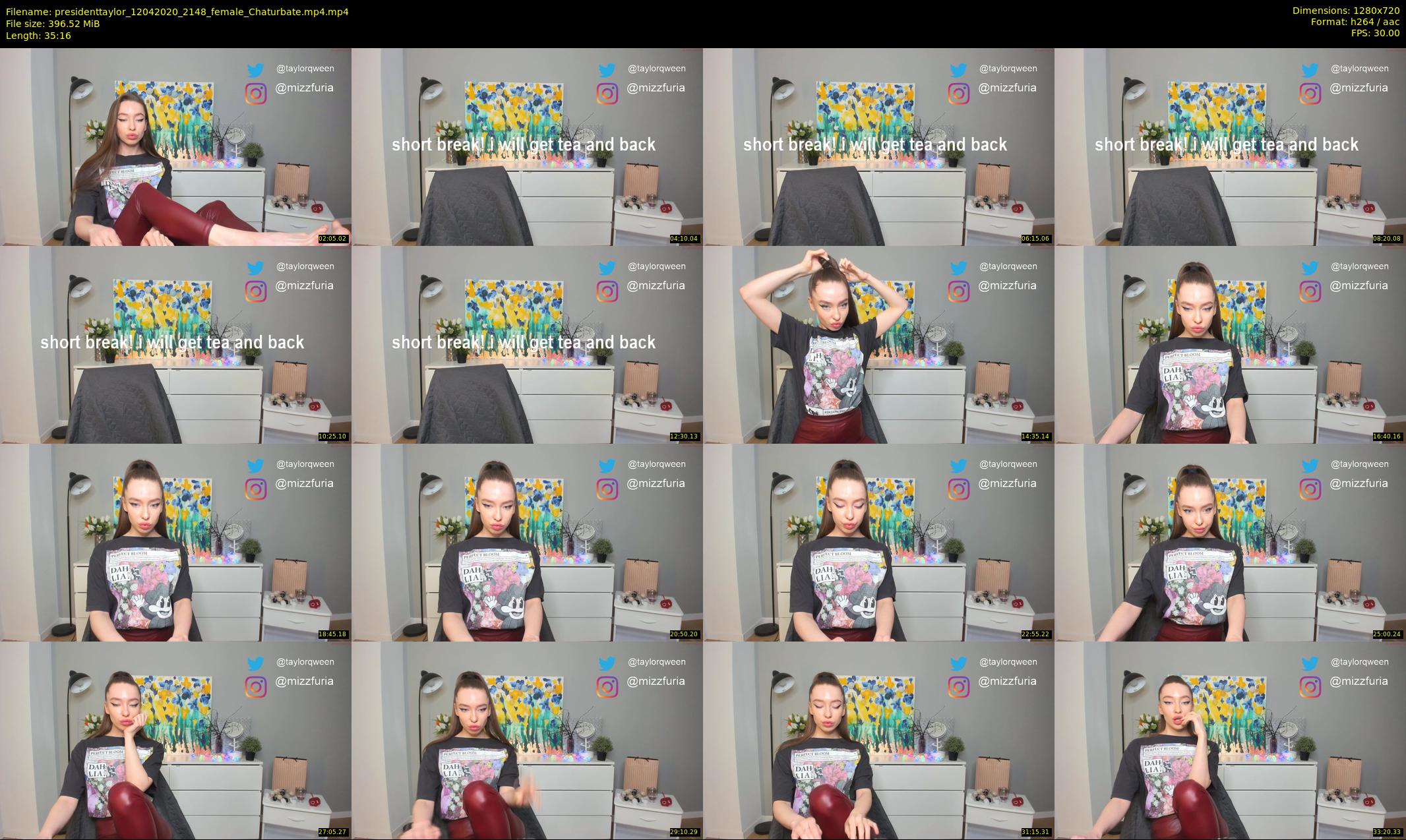 presidenttaylor — 36 minute Chaturbate female cam show recording, 720p, Apr 12, 2020