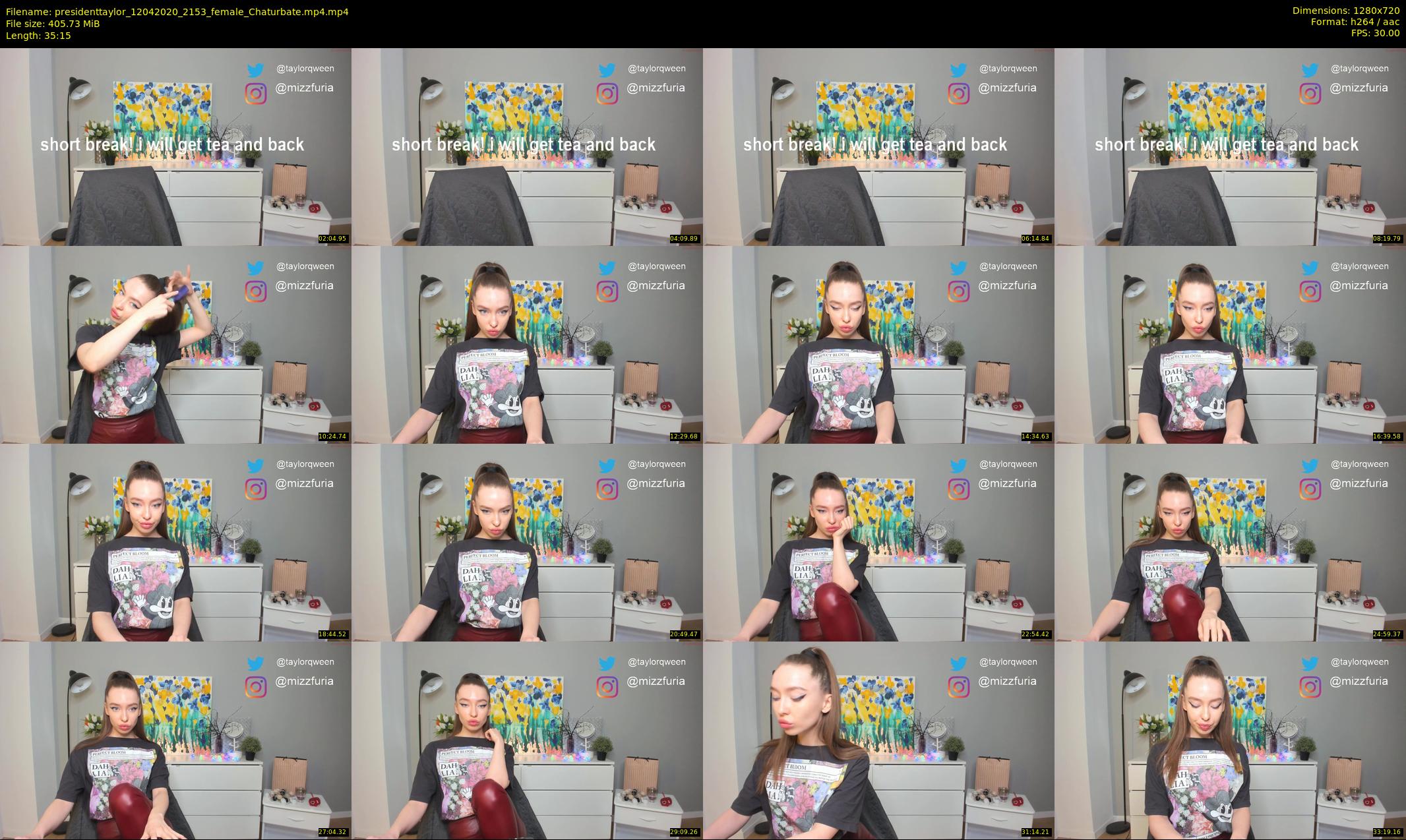 presidenttaylor — 36 minute Chaturbate female cam show recording, 720p, Apr 12, 2020