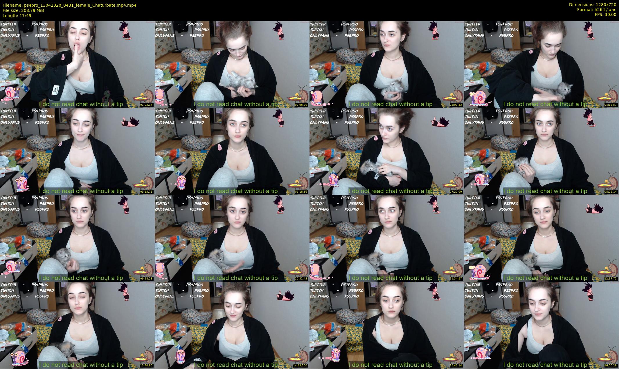 ps4pro — 18 minute Chaturbate female cam show recording, 720p, Apr 13, 2020