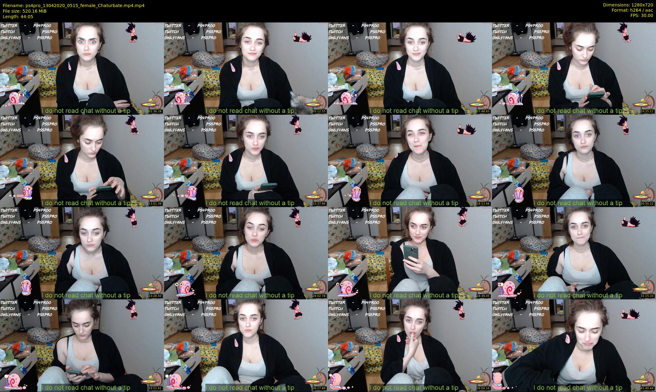ps4pro — 45 minute Chaturbate female cam show recording, 720p, Apr 13, 2020