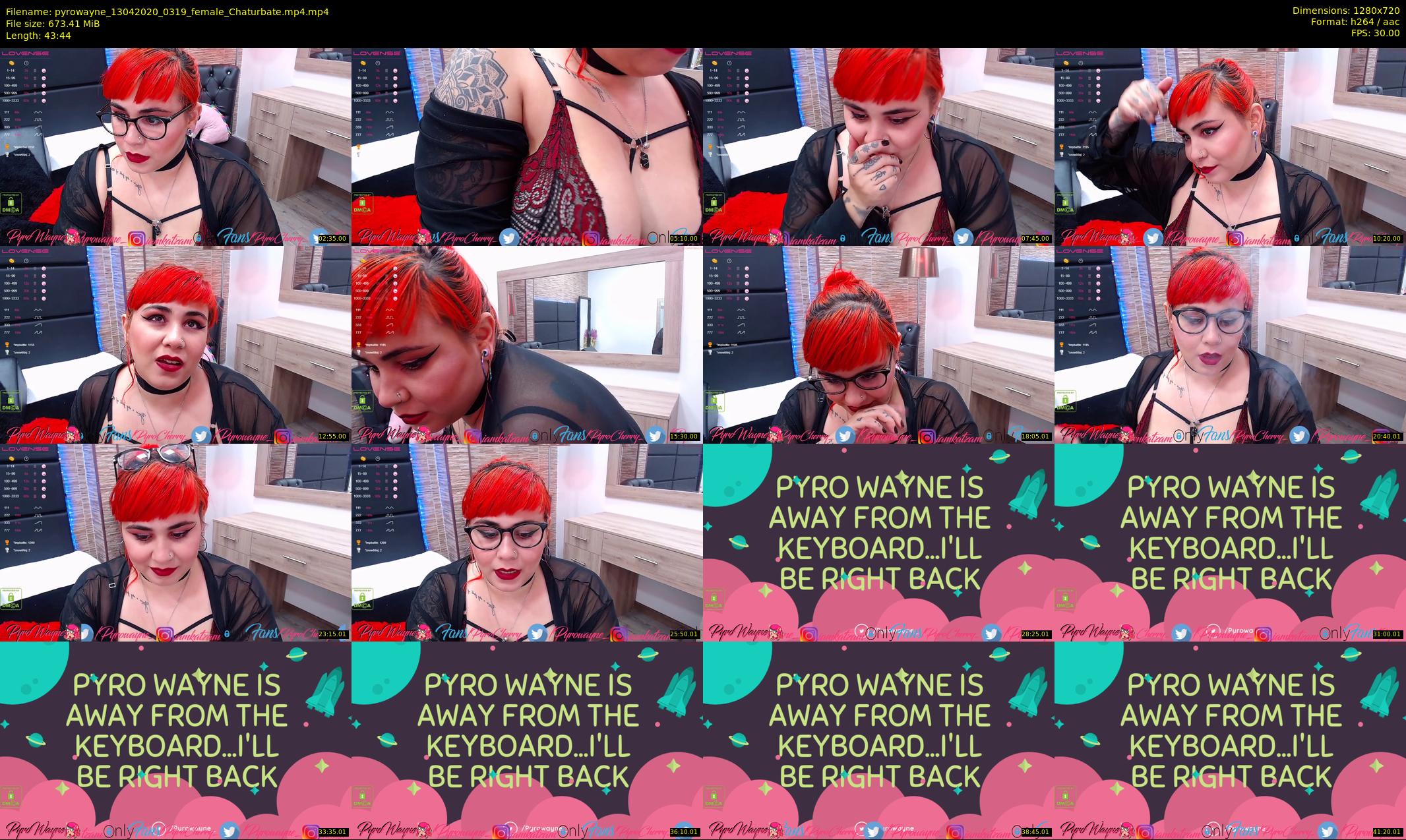 pyrowayne — 44 minute Chaturbate female cam show recording, 720p, Apr 13, 2020