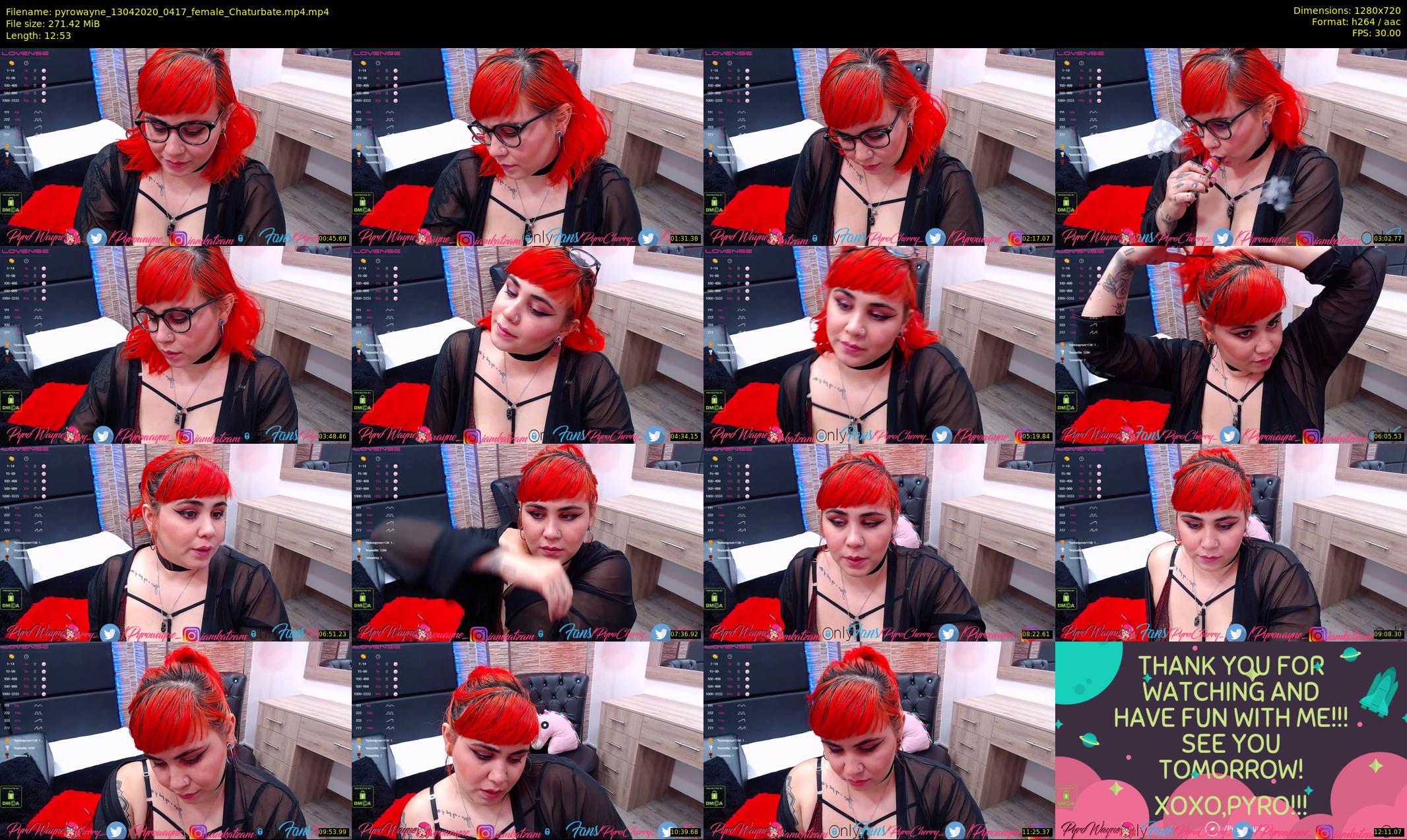 pyrowayne — 13 minute Chaturbate female cam show recording, 720p, Apr 13, 2020