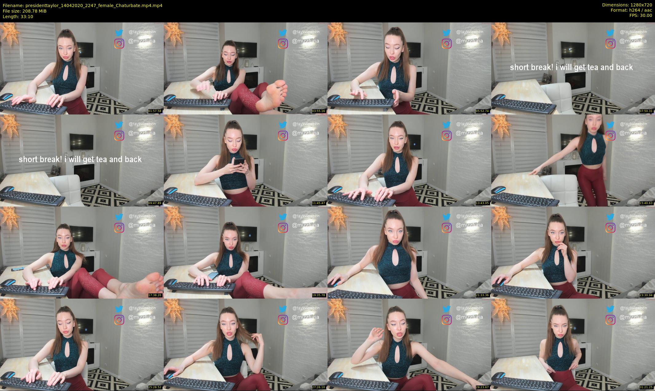 presidenttaylor — 34 minute Chaturbate female cam show recording, 720p, Apr 14, 2020