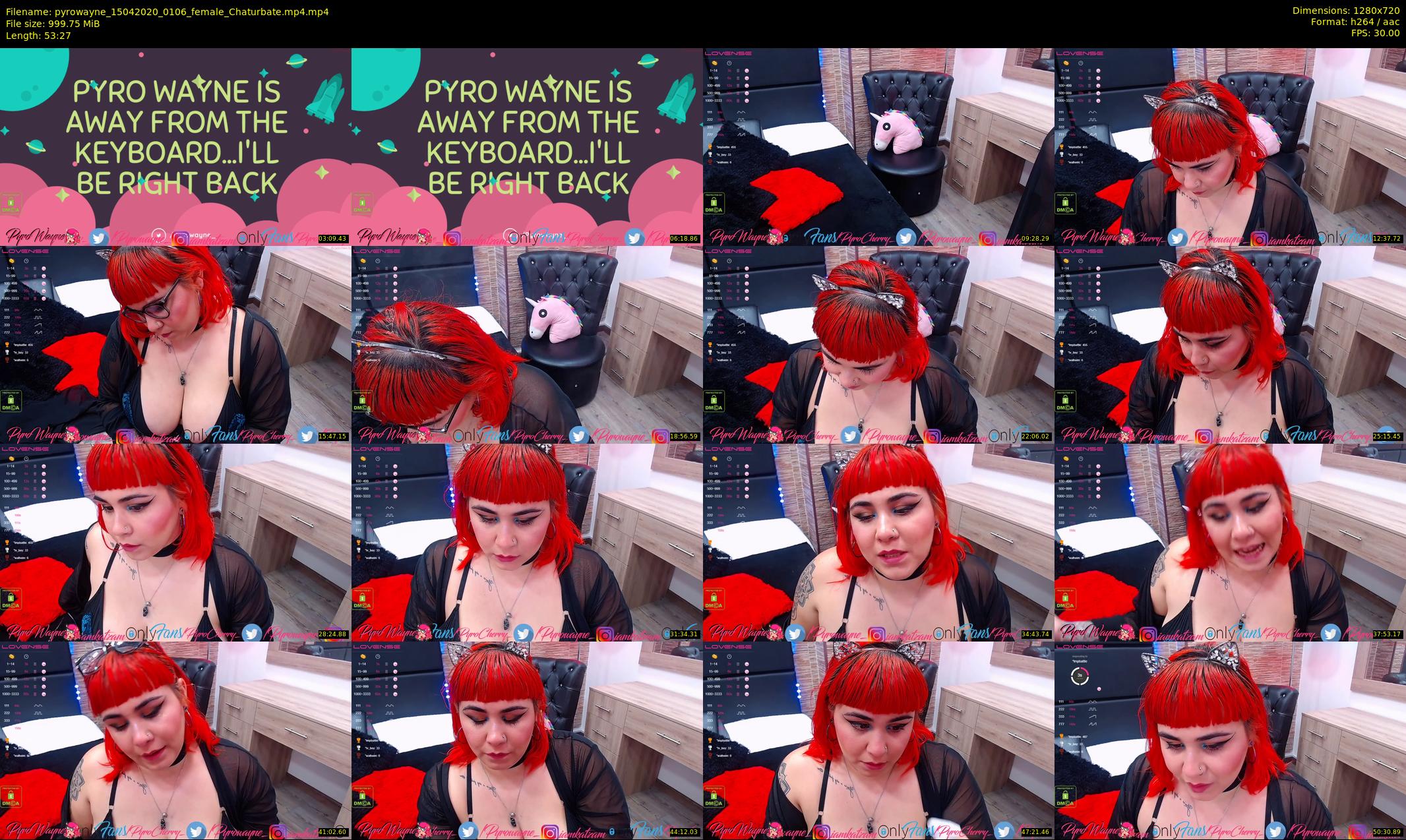 pyrowayne — 54 minute Chaturbate female cam show recording, 720p, Apr 15, 2020