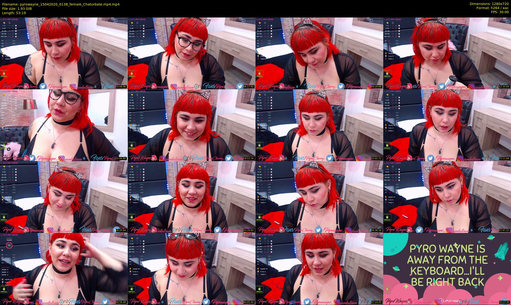 pyrowayne — 54 minute Chaturbate female cam show recording, 720p, Apr 15, 2020