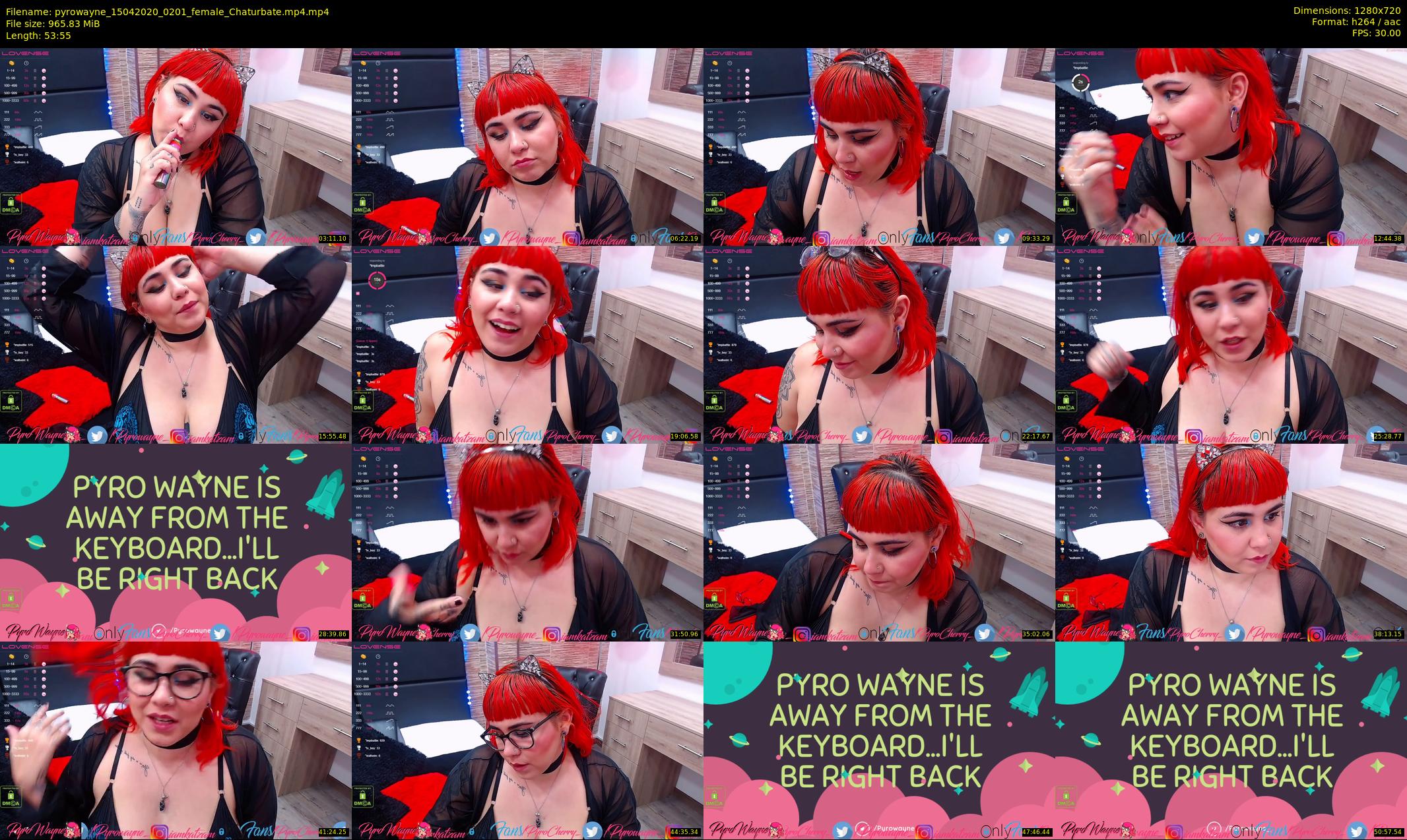pyrowayne — 54 minute Chaturbate female cam show recording, 720p, Apr 15, 2020