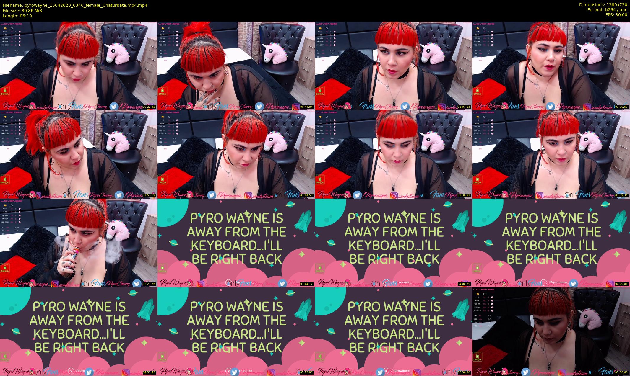 pyrowayne — 7 minute Chaturbate female cam show recording, 720p, Apr 15, 2020
