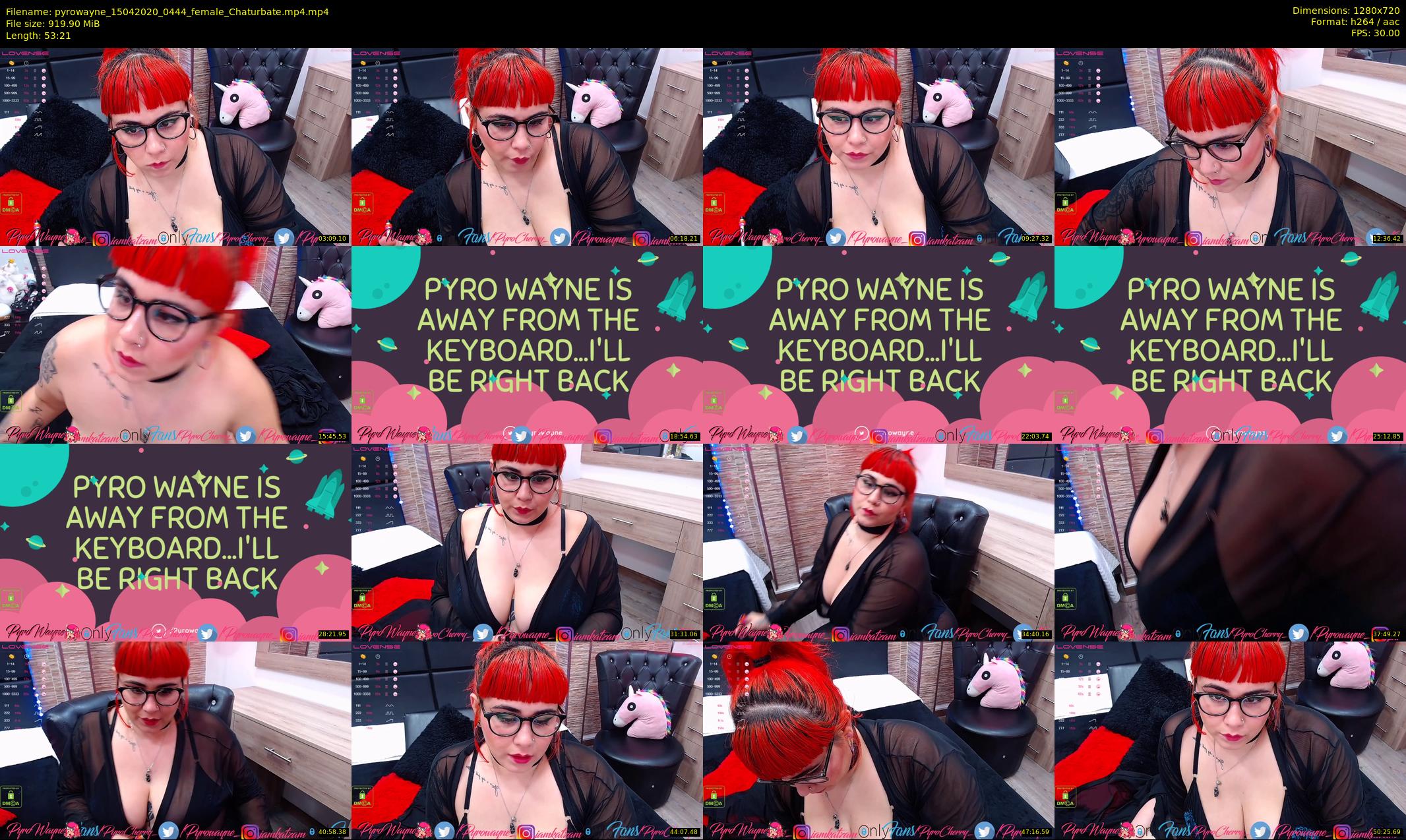 pyrowayne — 54 minute Chaturbate female cam show recording, 720p, Apr 15, 2020