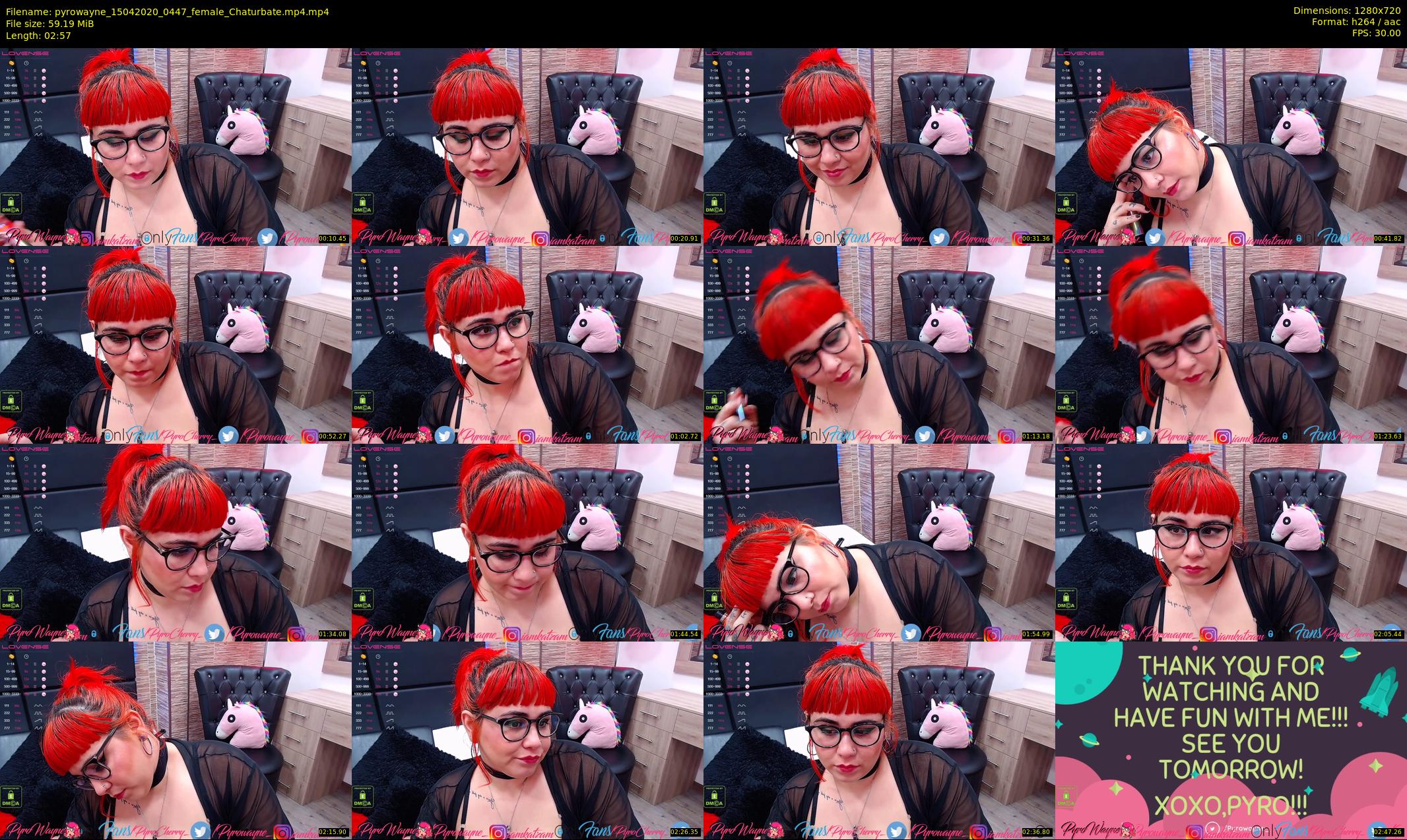 pyrowayne — 3 minute Chaturbate female cam show recording, 720p, Apr 15, 2020