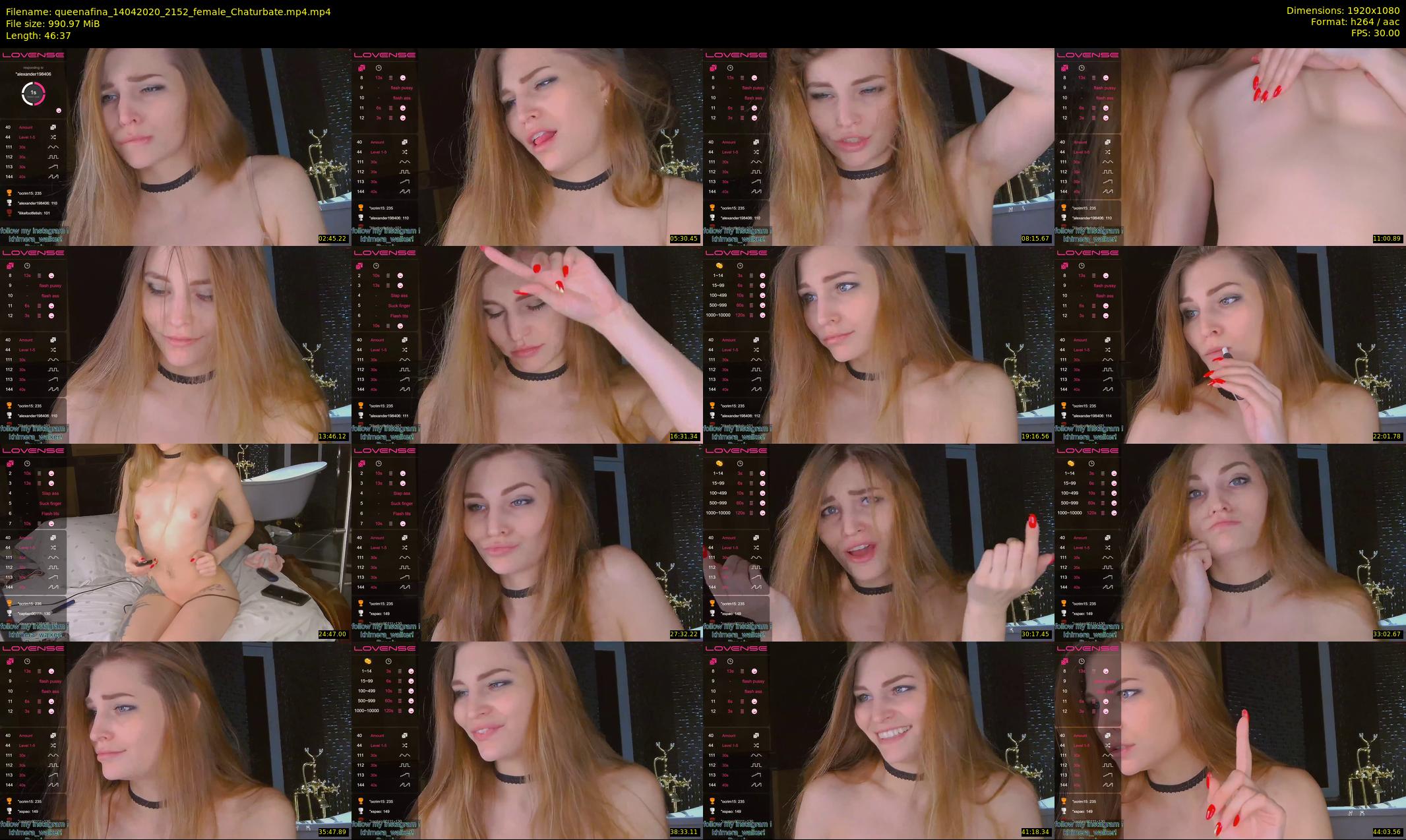 queenafina — 47 minute Chaturbate female cam show recording, 1080p, Apr 14, 2020