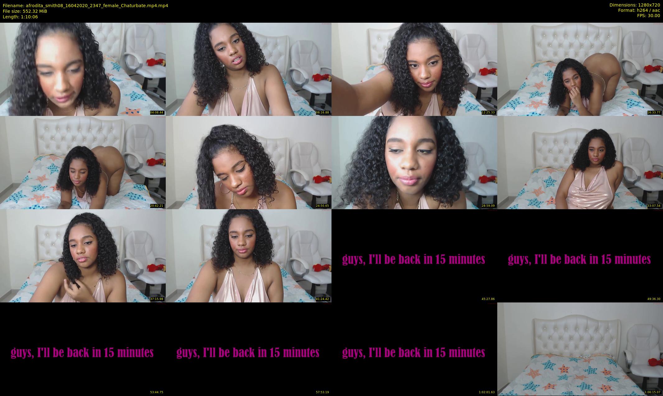 afrodita_smith08 — 71 minute Chaturbate female cam show recording, 720p, Apr 16, 2020