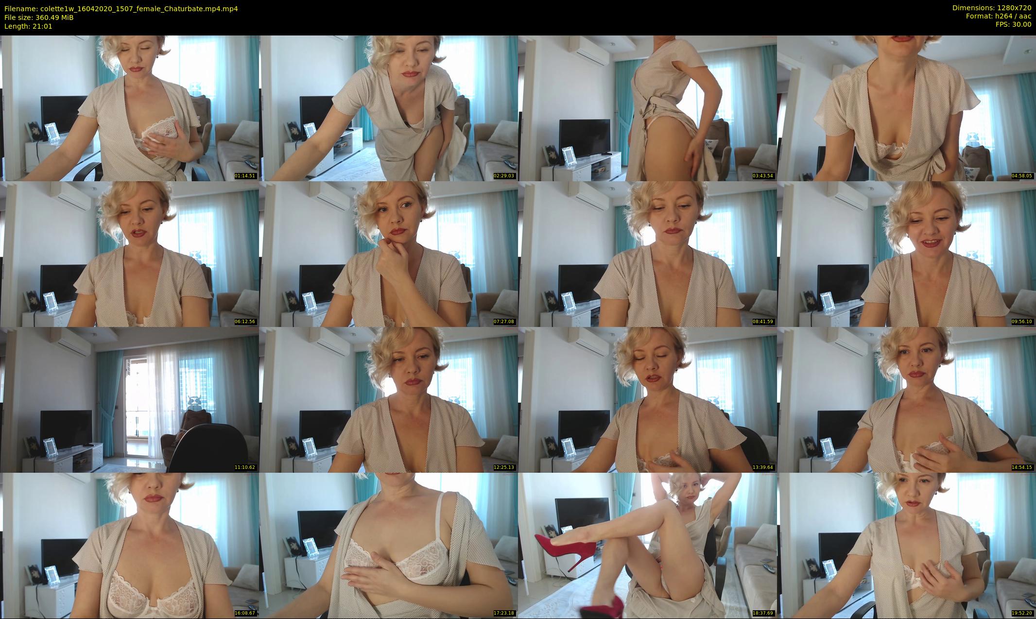colette1w — 22 minute Chaturbate female cam show recording, 720p, Apr 16, 2020