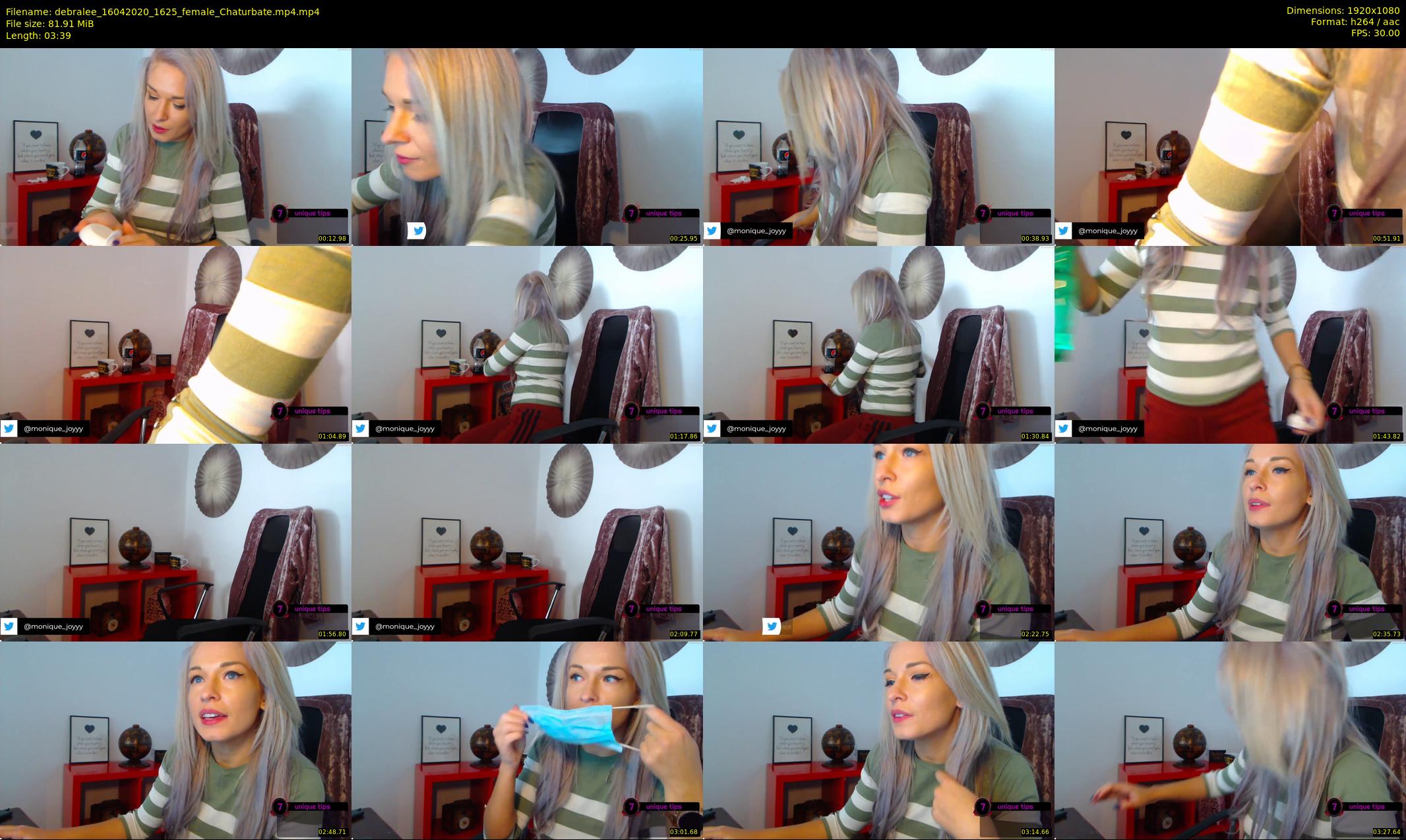 debralee — 4 minute Chaturbate female cam show recording, 1080p, Apr 16, 2020