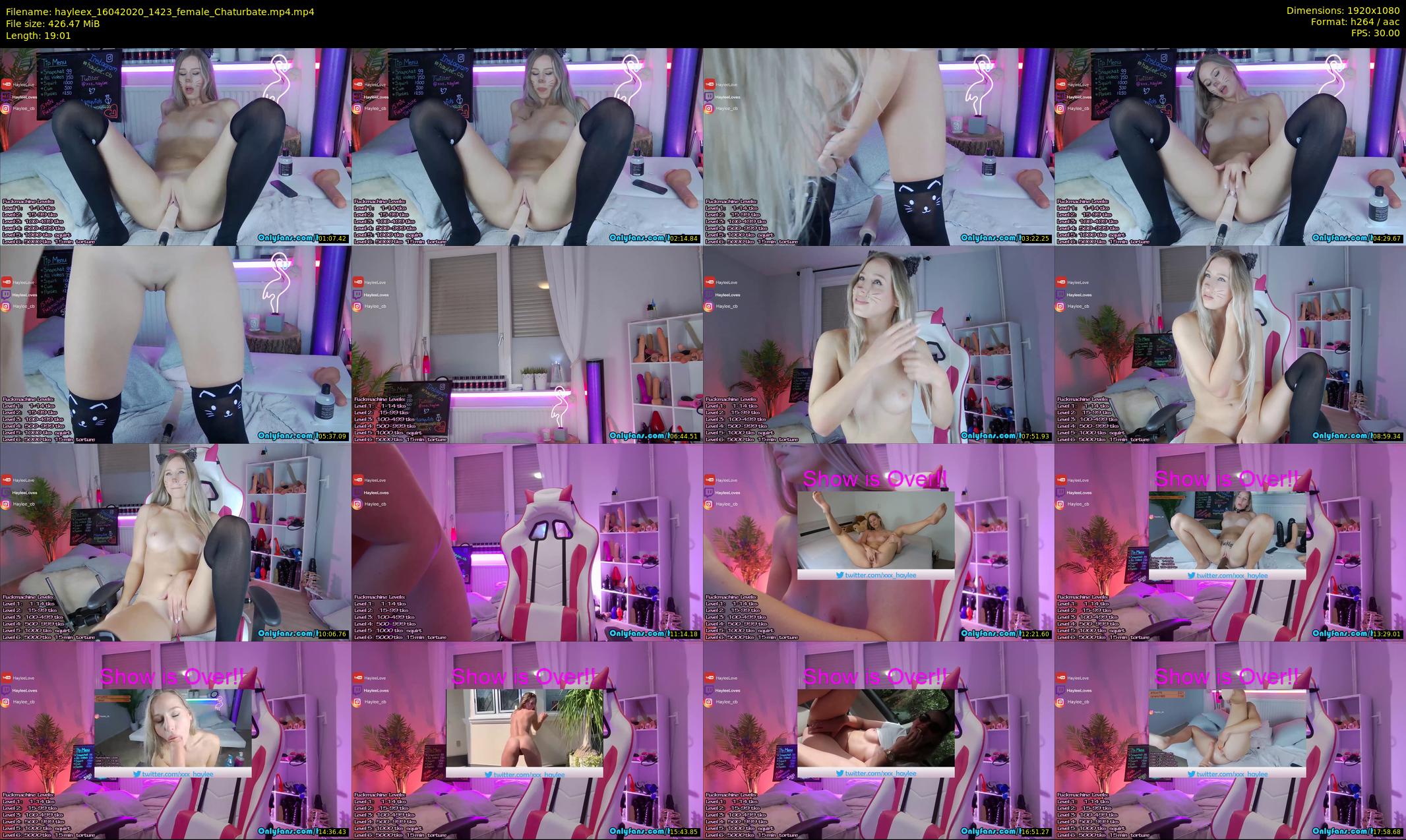 hayleex — 20 minute Chaturbate female cam show recording, 1080p, Apr 16, 2020