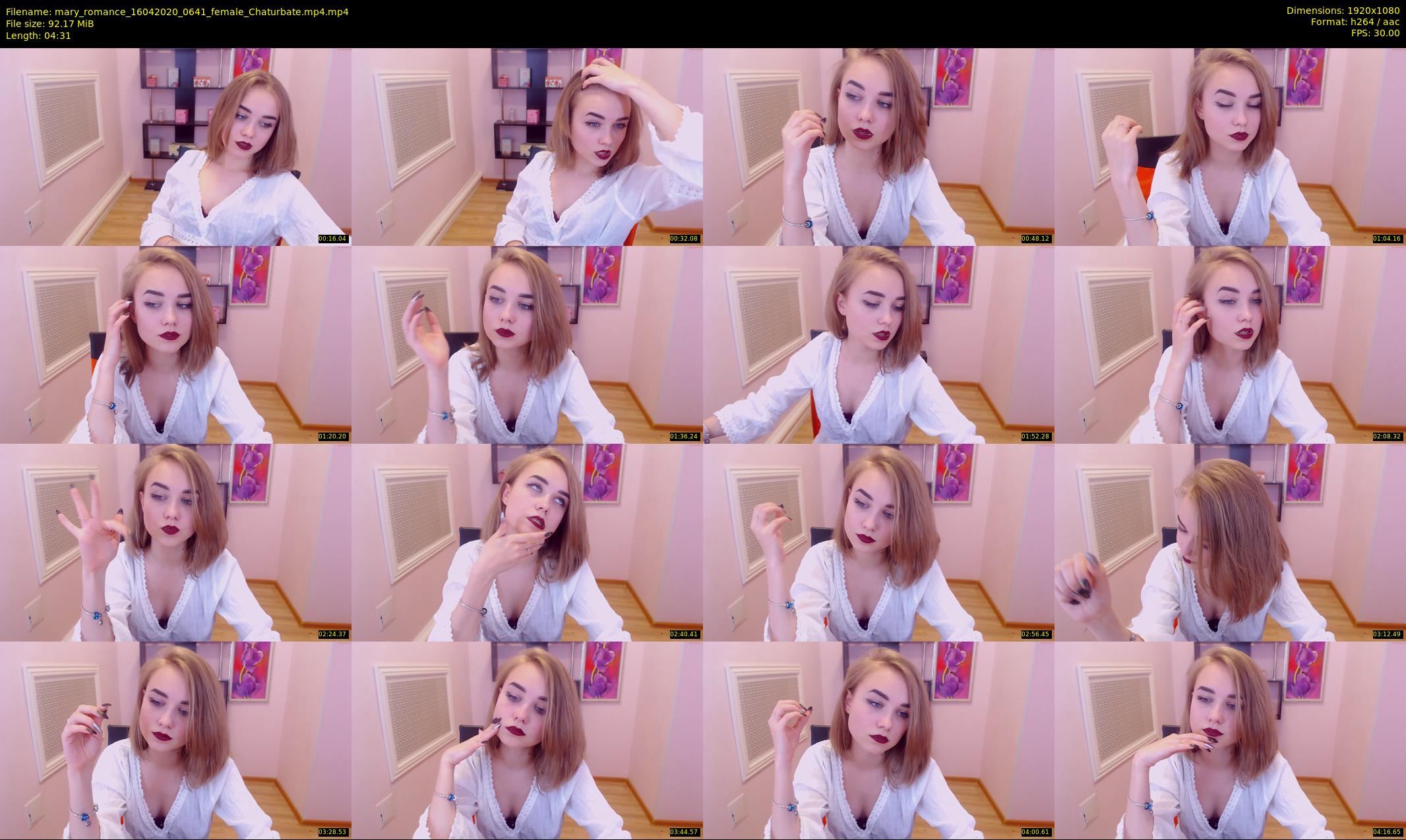 mary_romance — 5 minute Chaturbate female cam show recording, 1080p, Apr 16, 2020