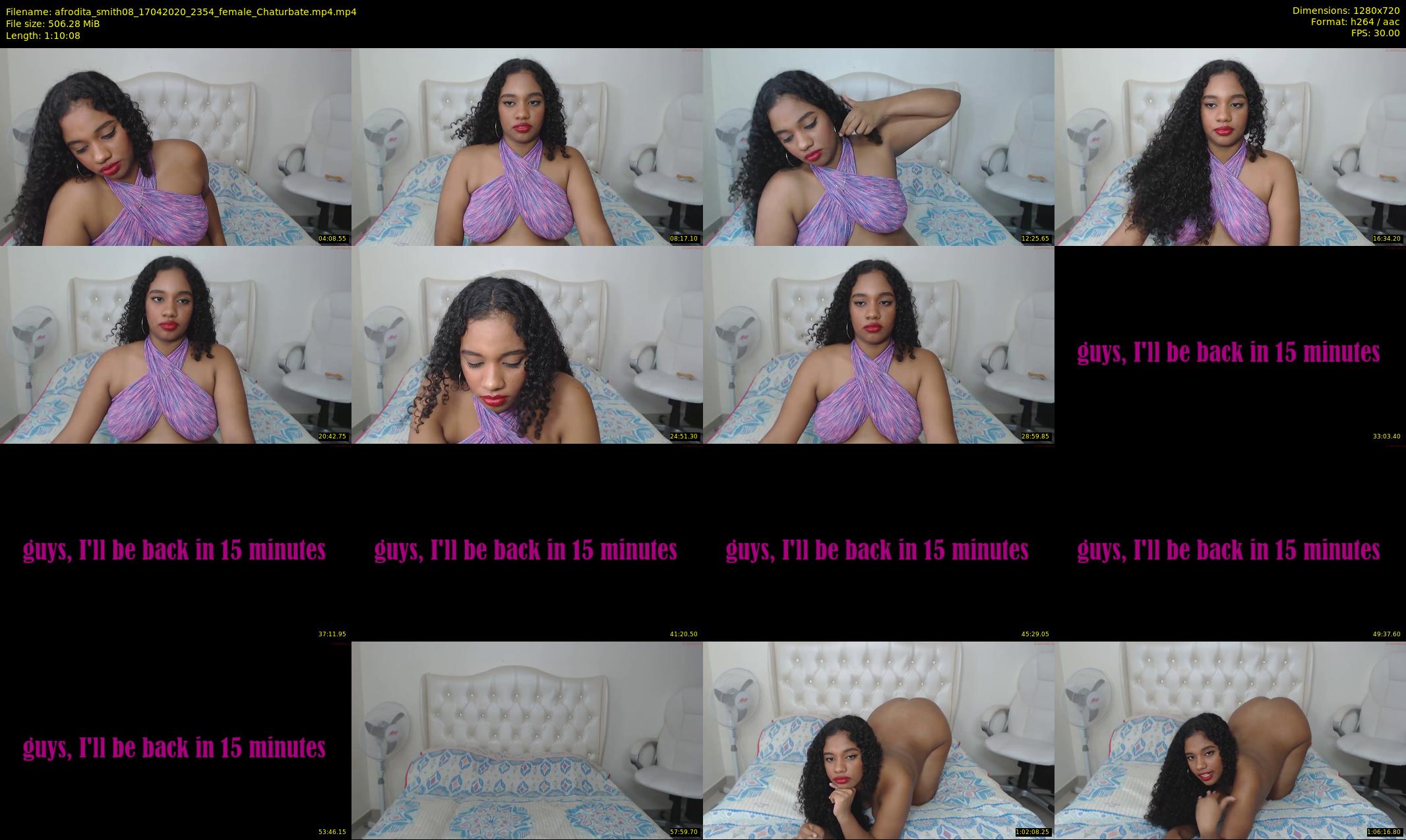 afrodita_smith08 — 71 minute Chaturbate female cam show recording, 720p, Apr 17, 2020