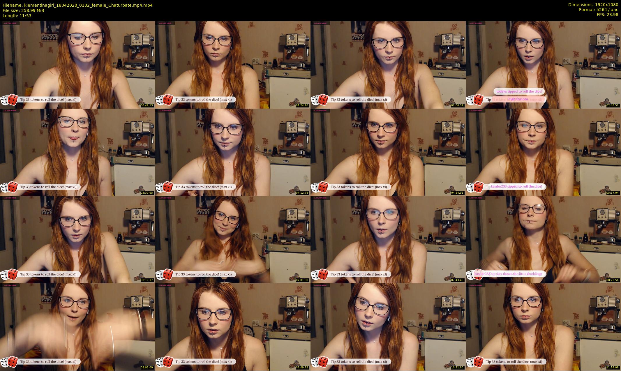 klementinagirl — 12 minute Chaturbate female cam show recording, 1080p, Apr 18, 2020