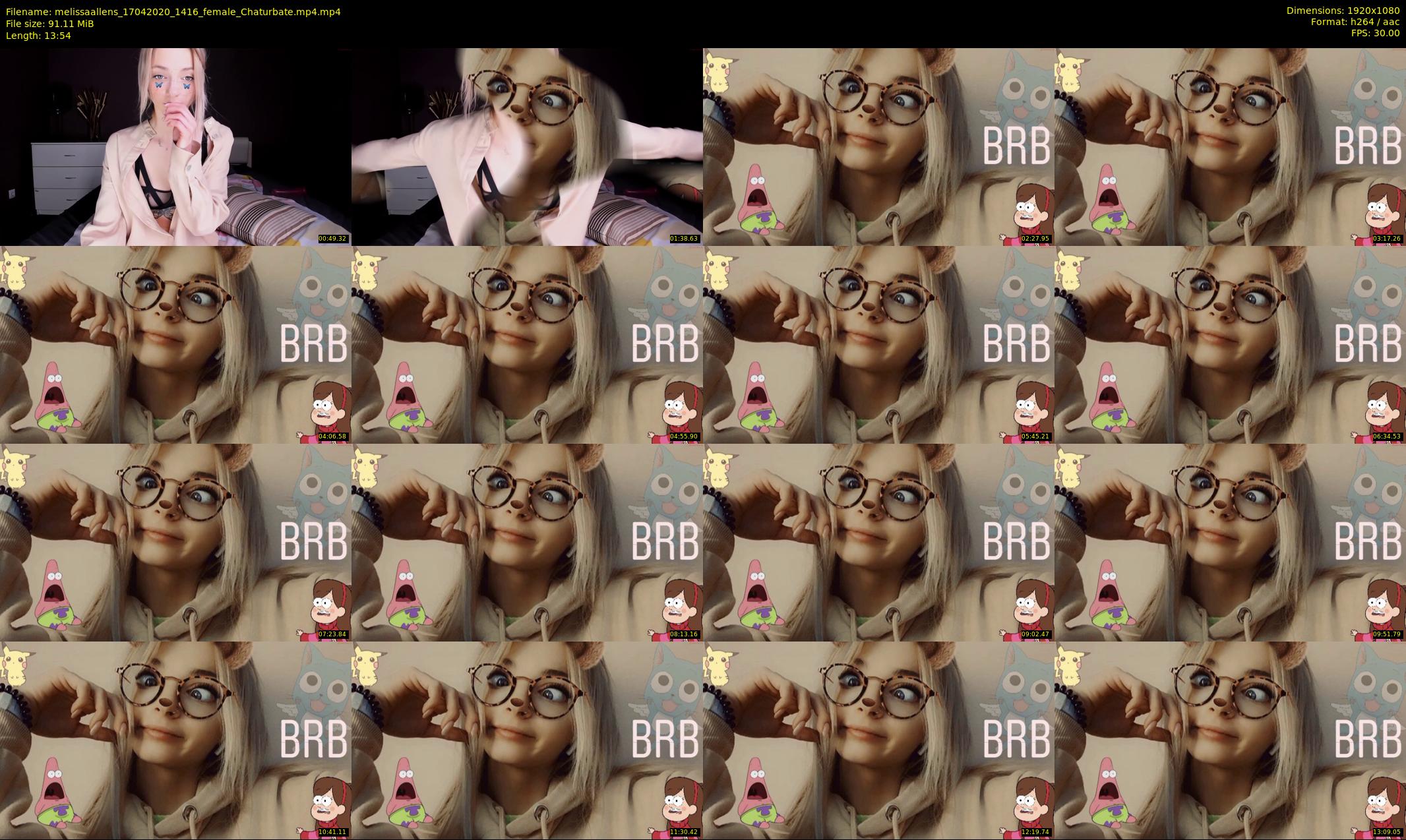 melissaallens — 14 minute Chaturbate female cam show recording, 1080p, Apr 17, 2020