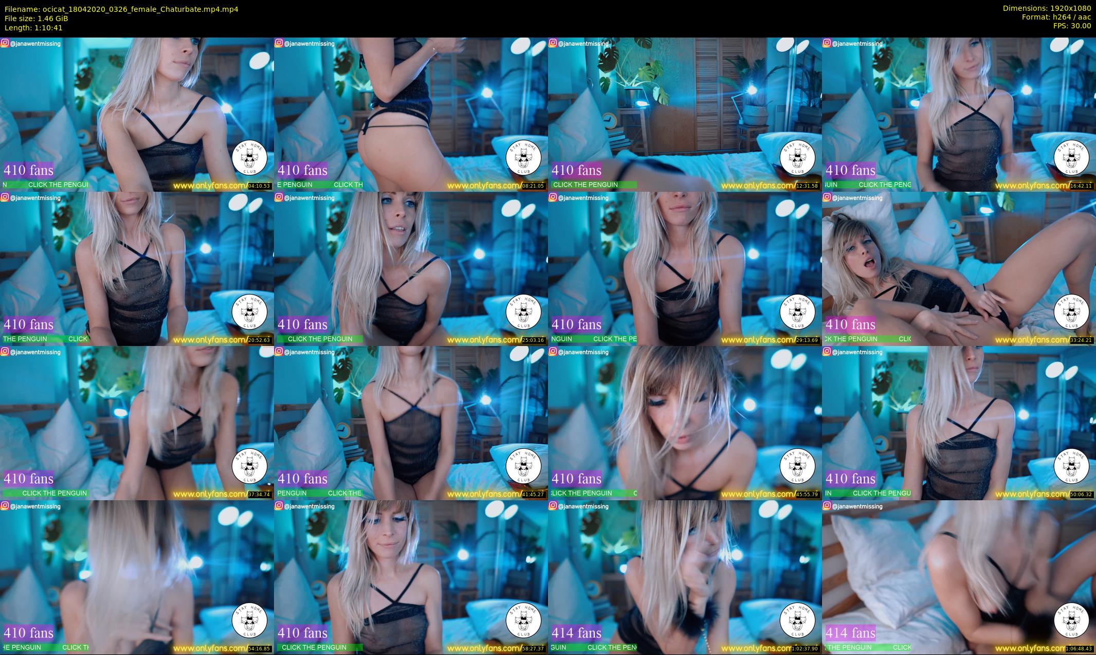 ocicat — 71 minute Chaturbate female cam show recording, 1080p, Apr 18, 2020
