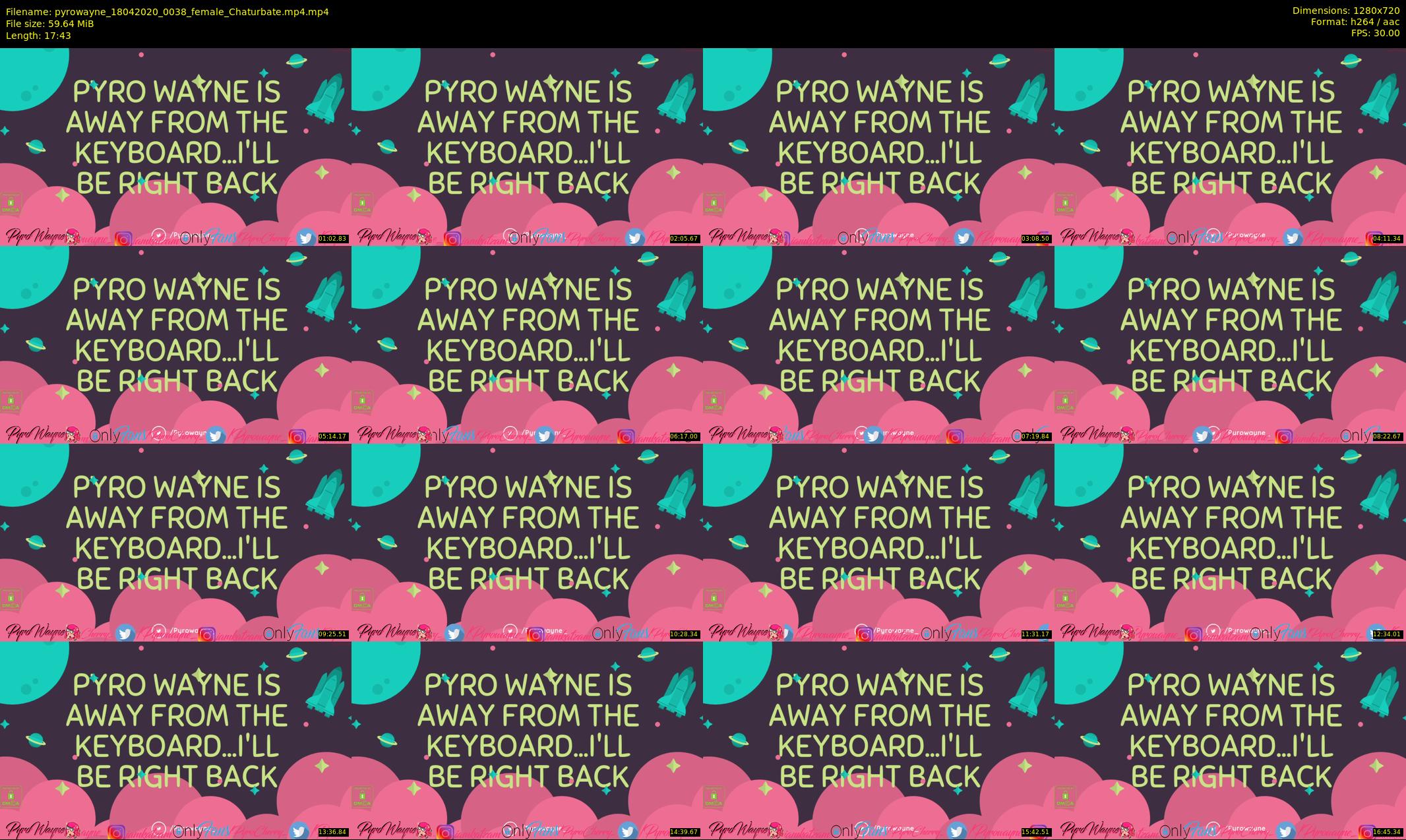 pyrowayne — 18 minute Chaturbate female cam show recording, 720p, Apr 18, 2020