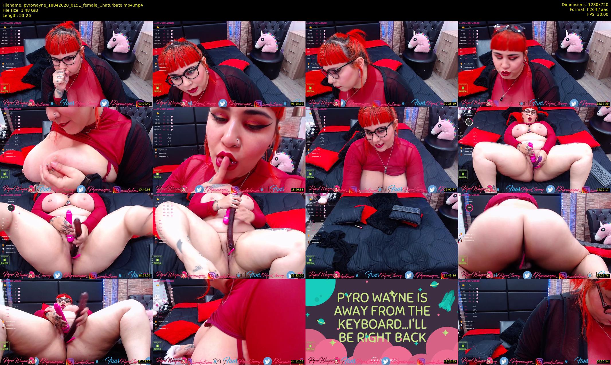 pyrowayne — 54 minute Chaturbate female cam show recording, 720p, Apr 18, 2020