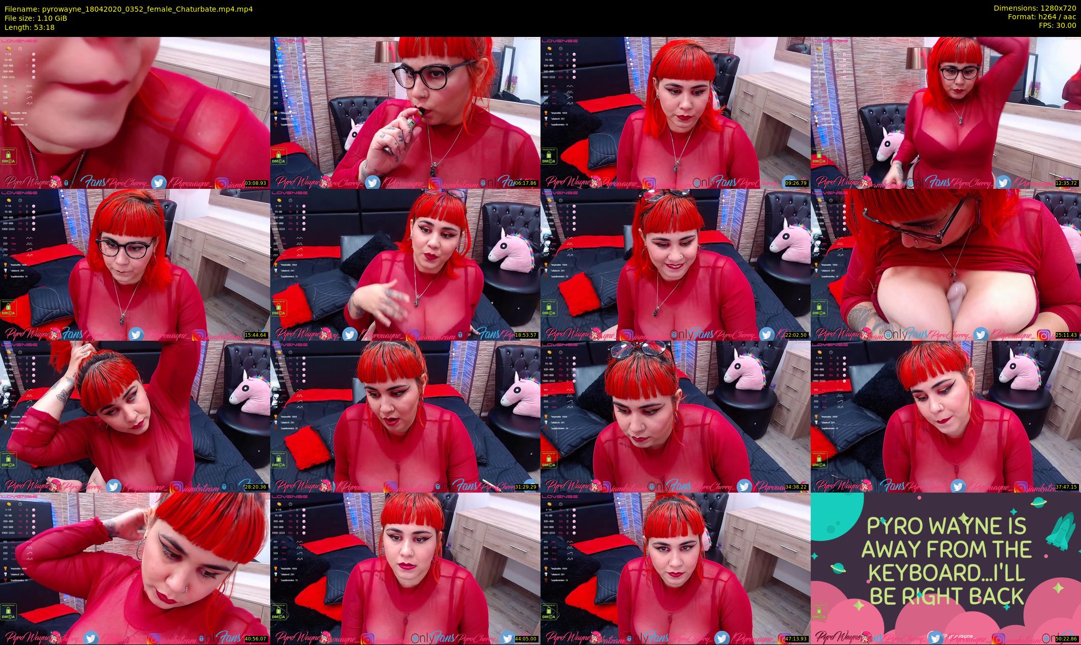 pyrowayne — 54 minute Chaturbate female cam show recording, 720p, Apr 18, 2020