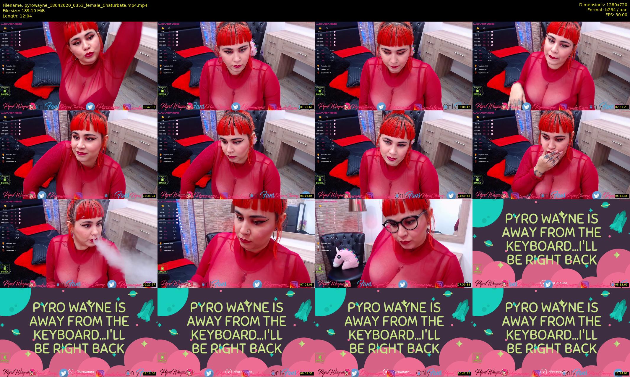 pyrowayne — 13 minute Chaturbate female cam show recording, 720p, Apr 18, 2020