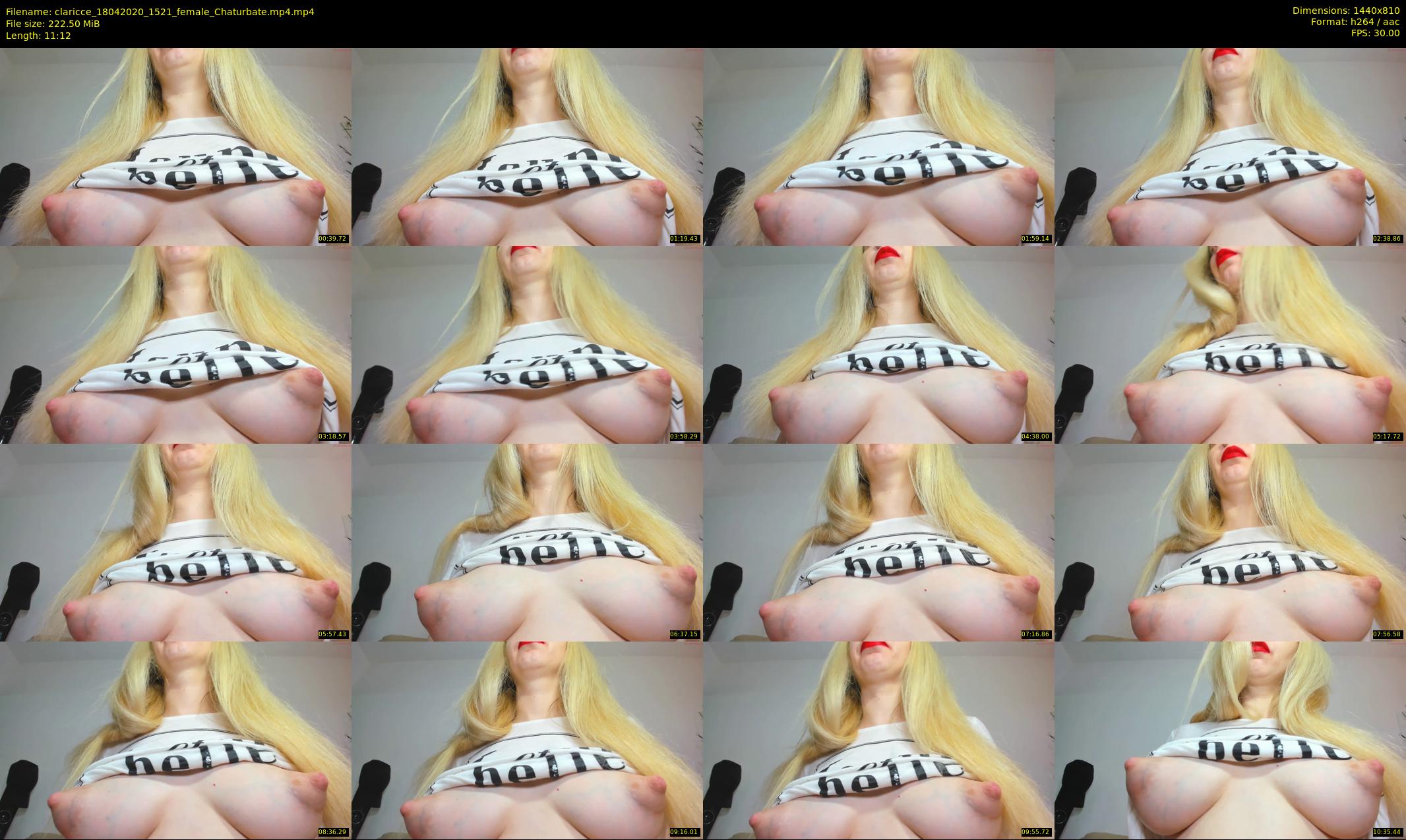 claricce — 12 minute Chaturbate female cam show recording, 720p, Apr 18, 2020