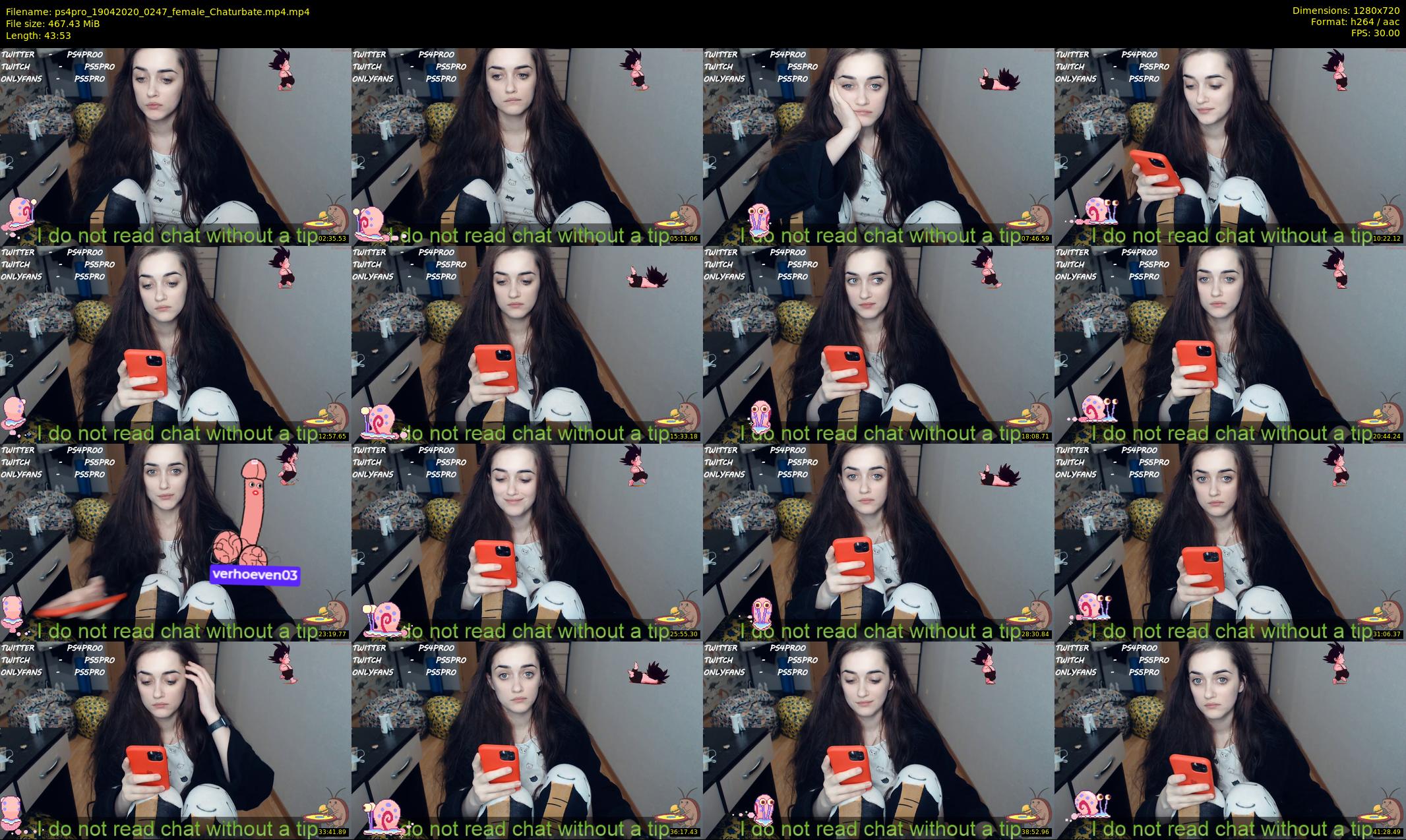 ps4pro — 44 minute Chaturbate female cam show recording, 720p, Apr 19, 2020