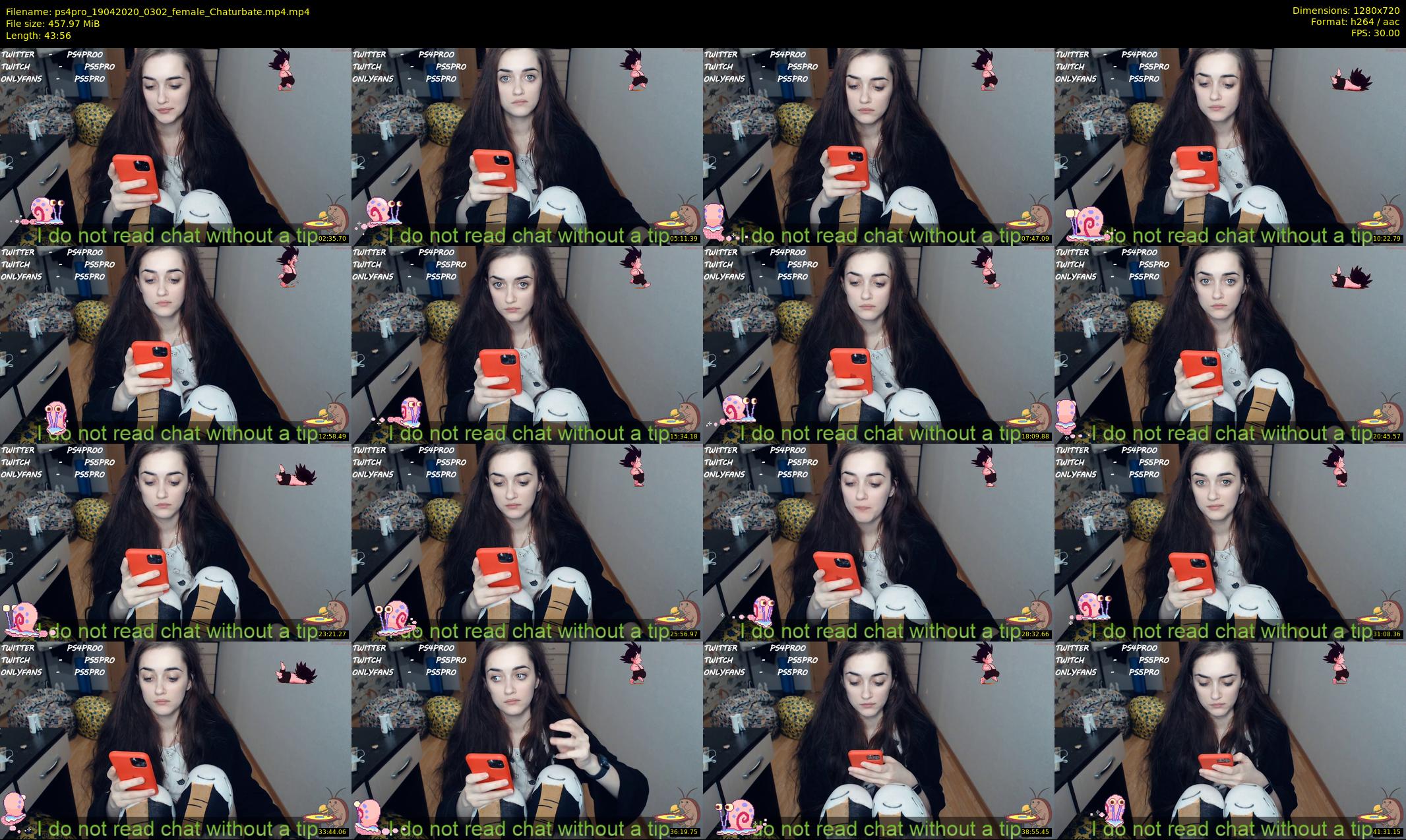 ps4pro — 44 minute Chaturbate female cam show recording, 720p, Apr 19, 2020