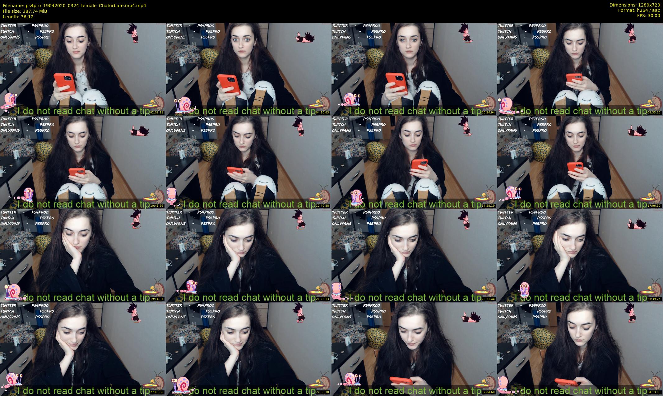 ps4pro — 37 minute Chaturbate female cam show recording, 720p, Apr 19, 2020