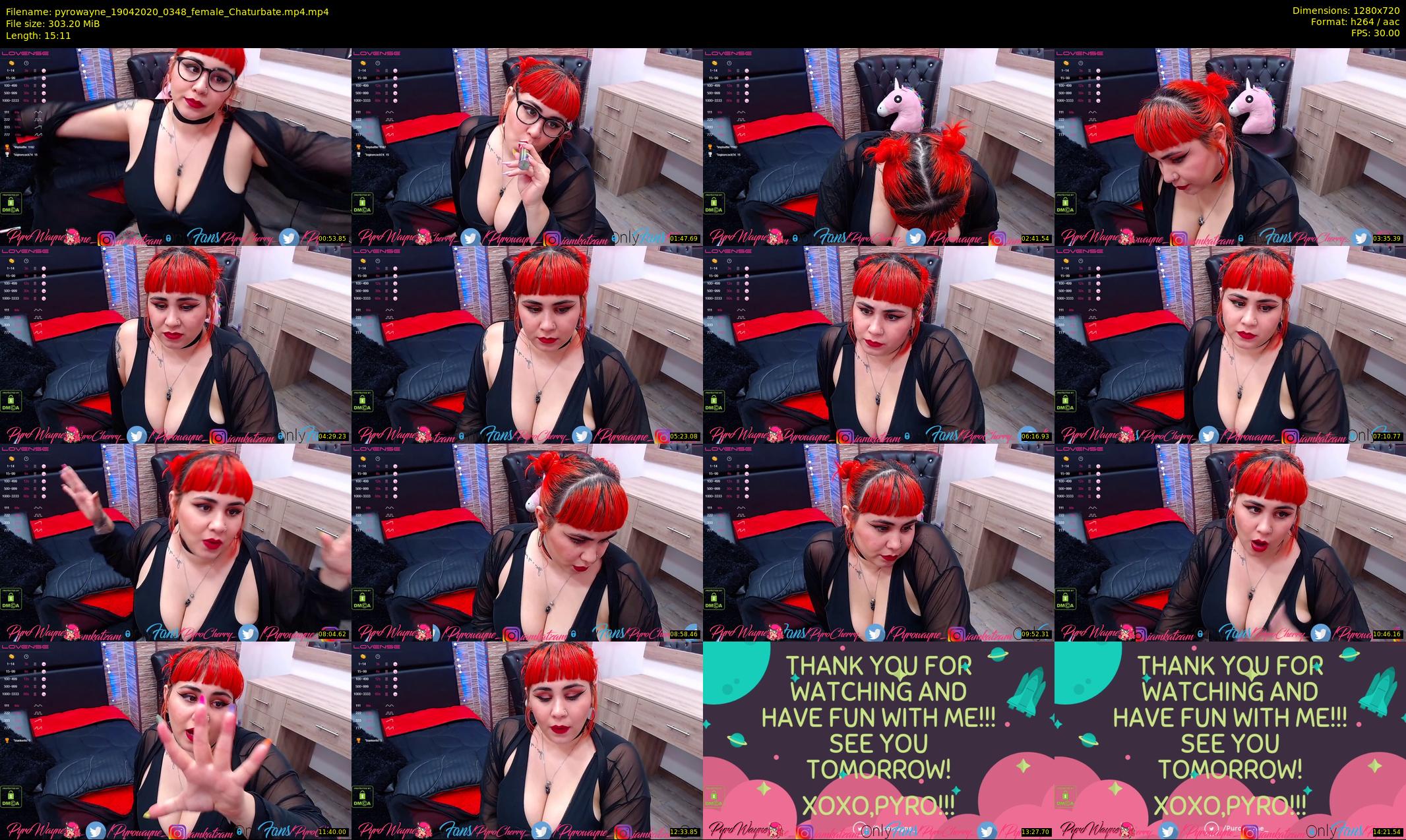 pyrowayne — 16 minute Chaturbate female cam show recording, 720p, Apr 19, 2020