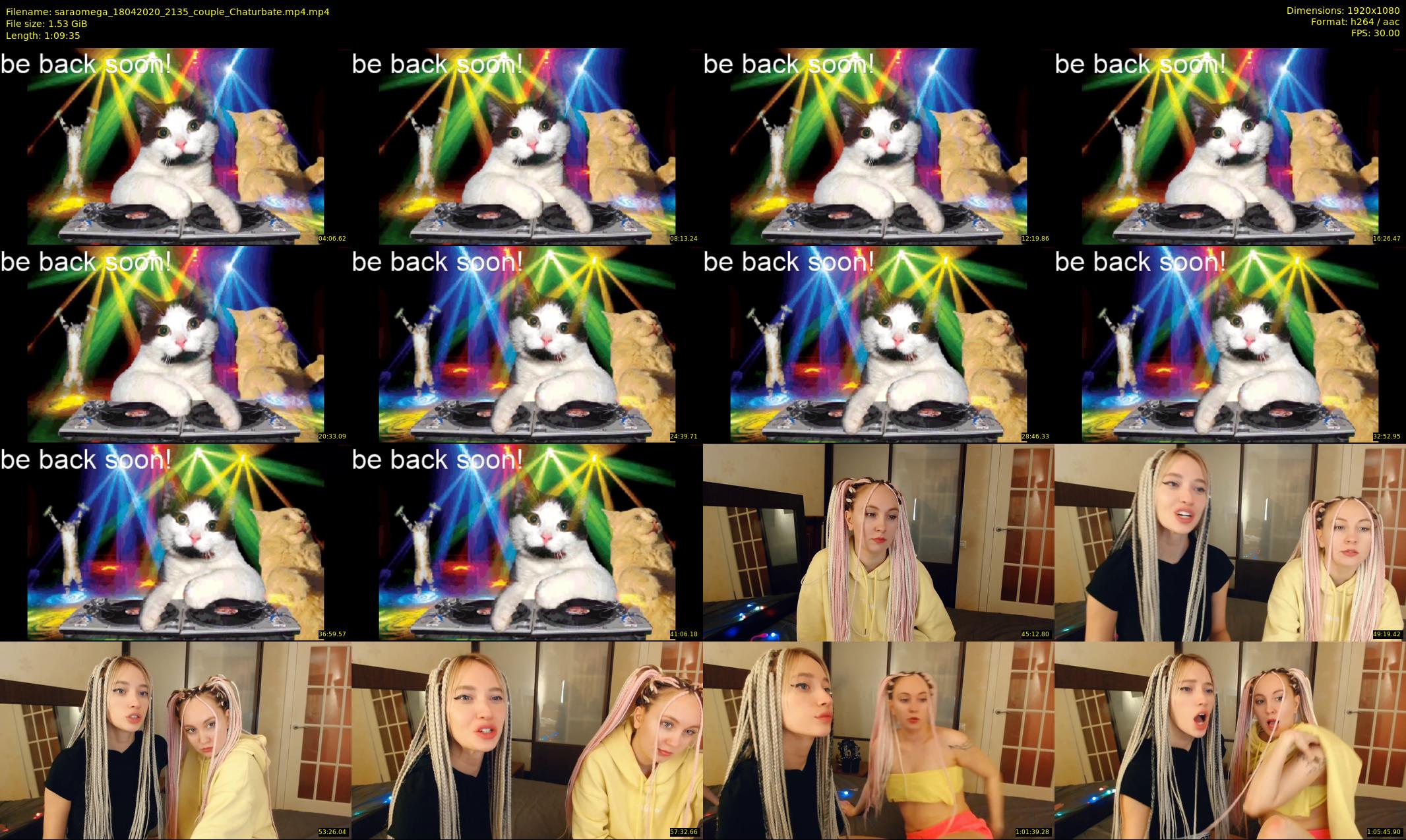 saraomega — 70 minute Chaturbate couple cam show recording, 1080p, Apr 18, 2020
