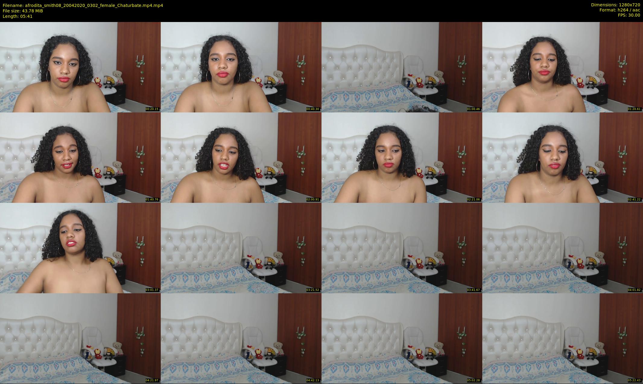 afrodita_smith08 — 6 minute Chaturbate female cam show recording, 720p, Apr 20, 2020