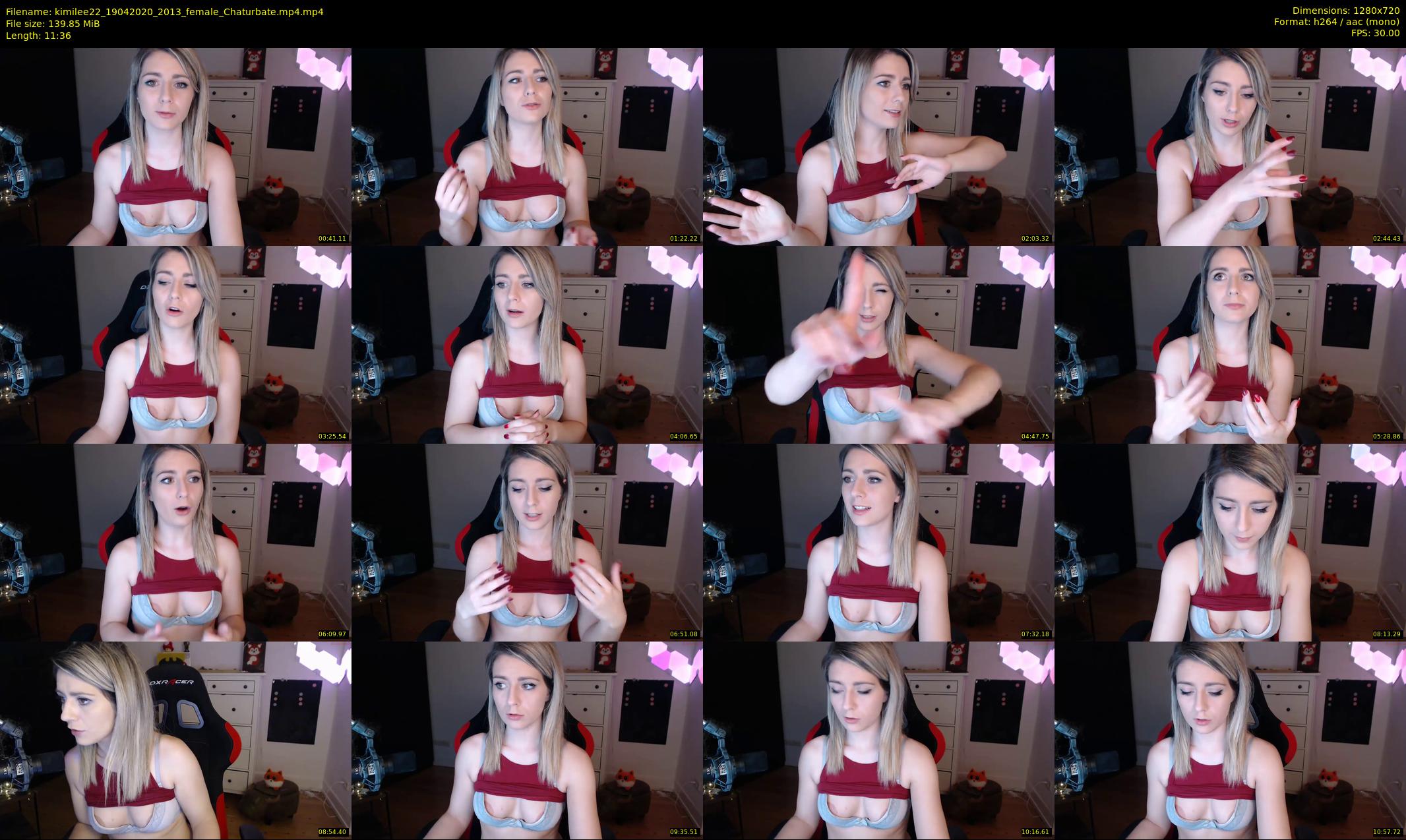 kimilee22 — 12 minute Chaturbate female cam show recording, 720p, Apr 19, 2020