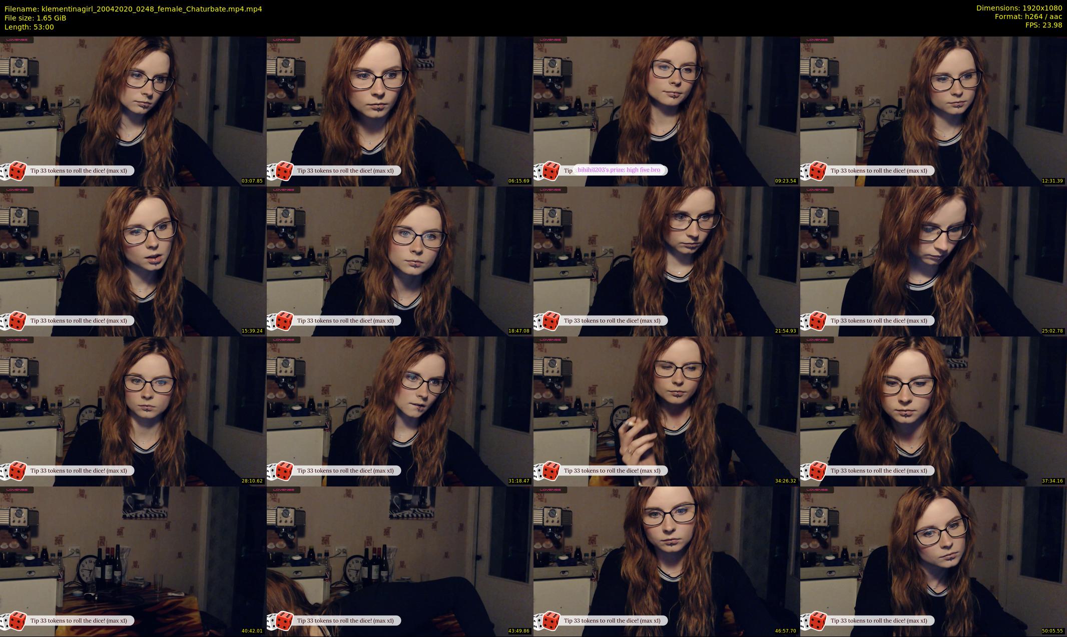 klementinagirl — 53 minute Chaturbate female cam show recording, 1080p, Apr 20, 2020