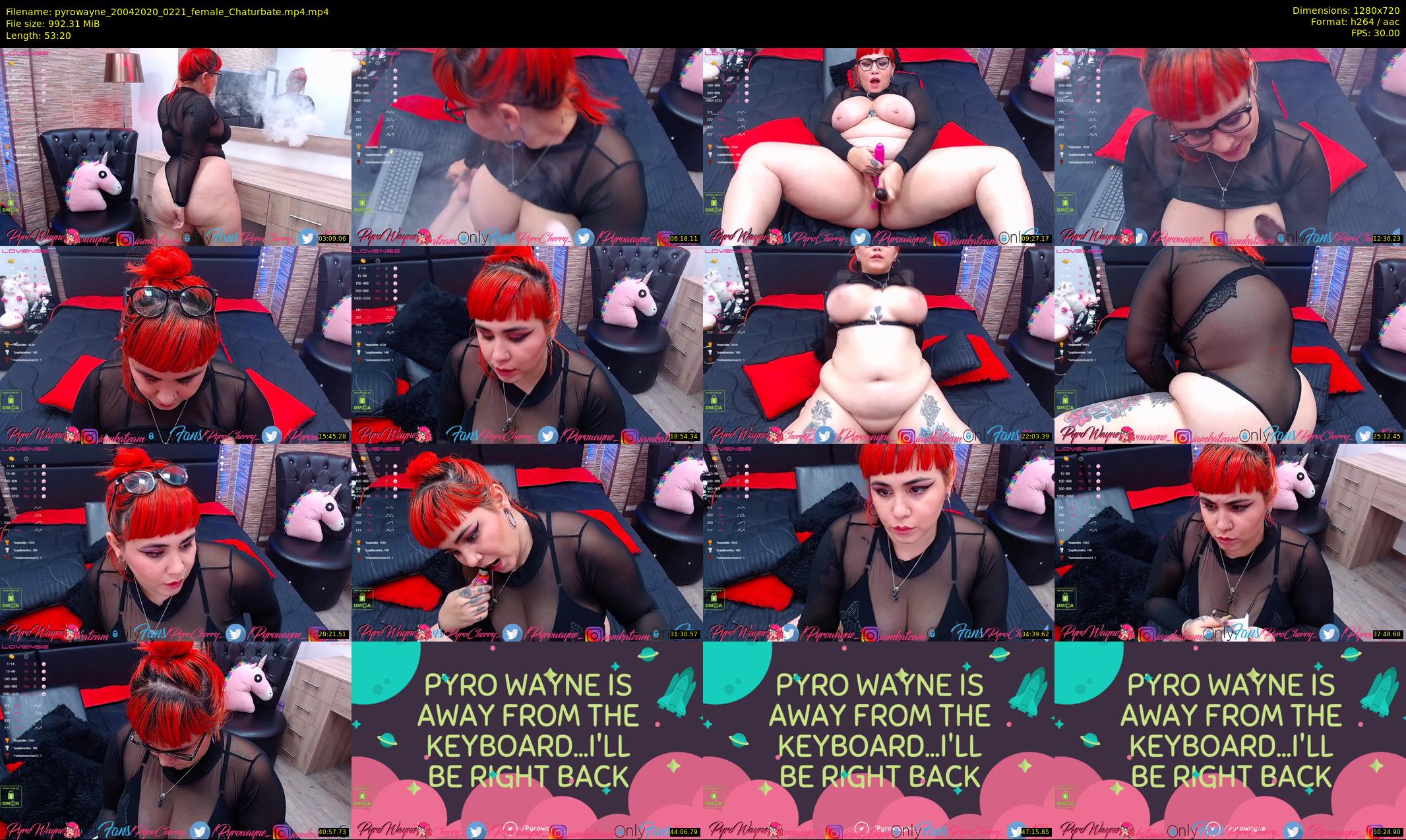 pyrowayne — 54 minute Chaturbate female cam show recording, 720p, Apr 20, 2020